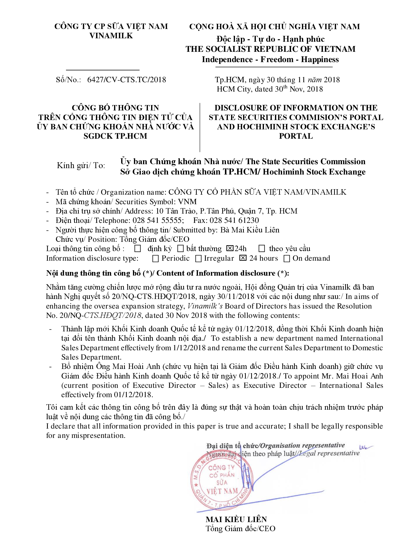 Disclosure of information on change of struture member 1