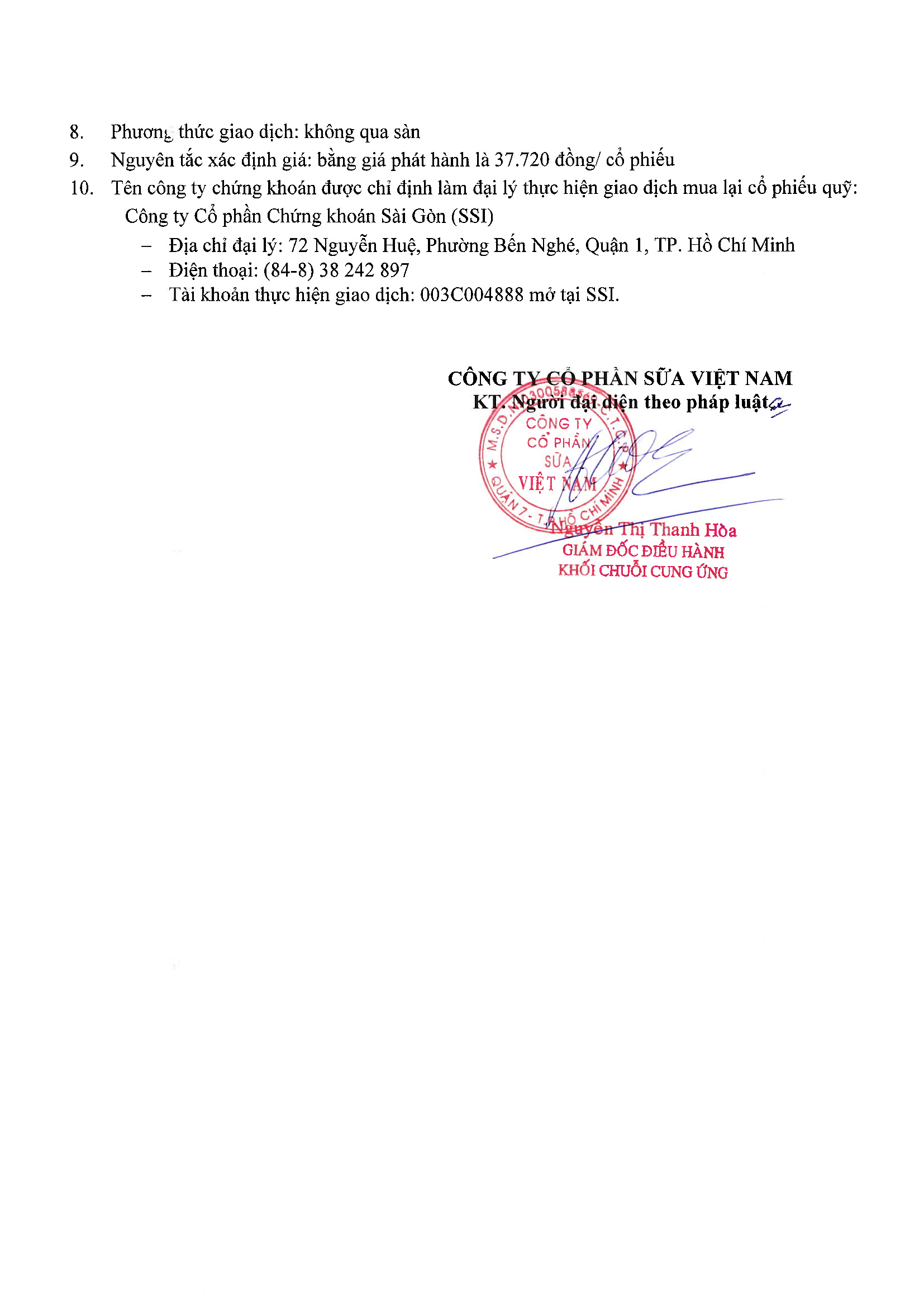 Báo cáo giao dịch mua lại cổ phiếu quỹ 2