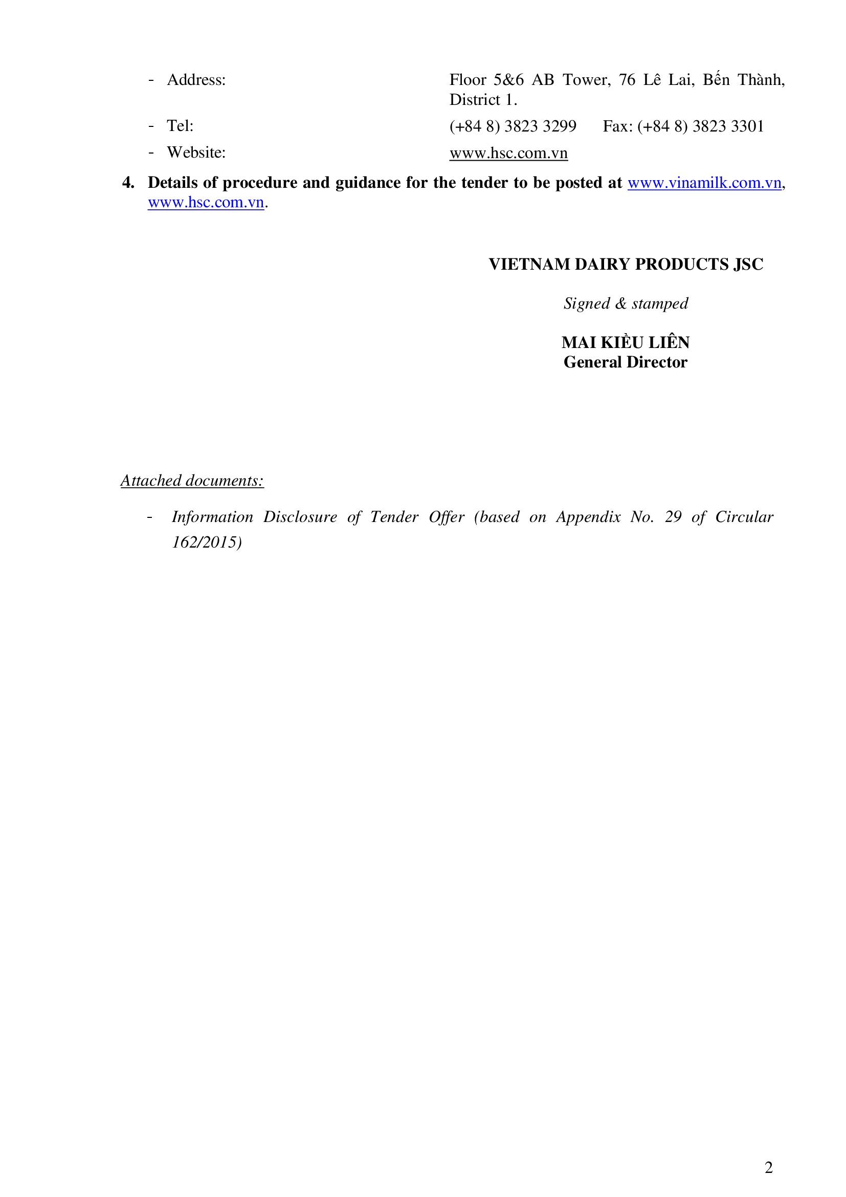 Notice to Public Tender Offer to buy GTN shares 2