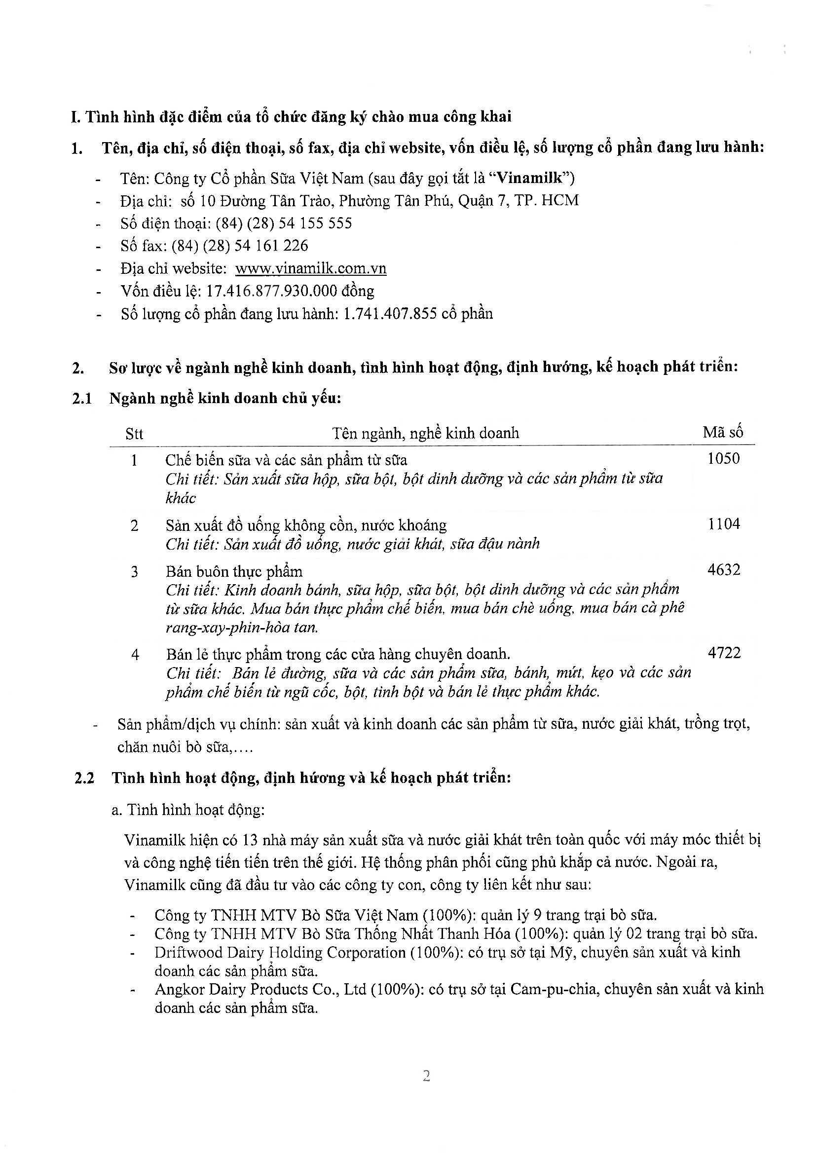 Bản công bố thông tin chào mua công khai 2