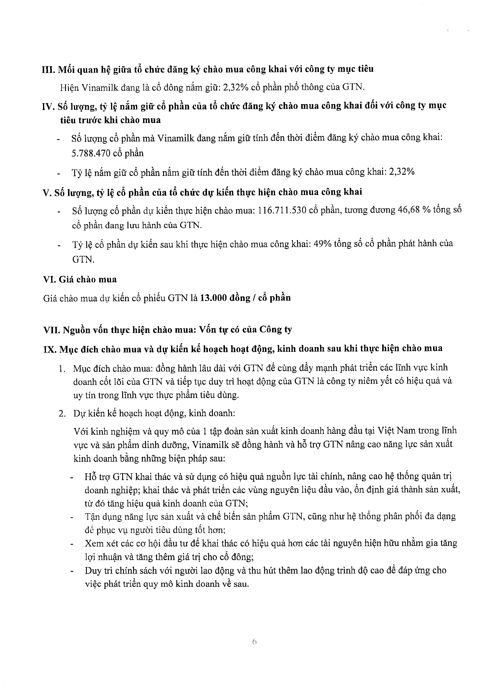 Bản công bố thông tin chào mua công khai 6