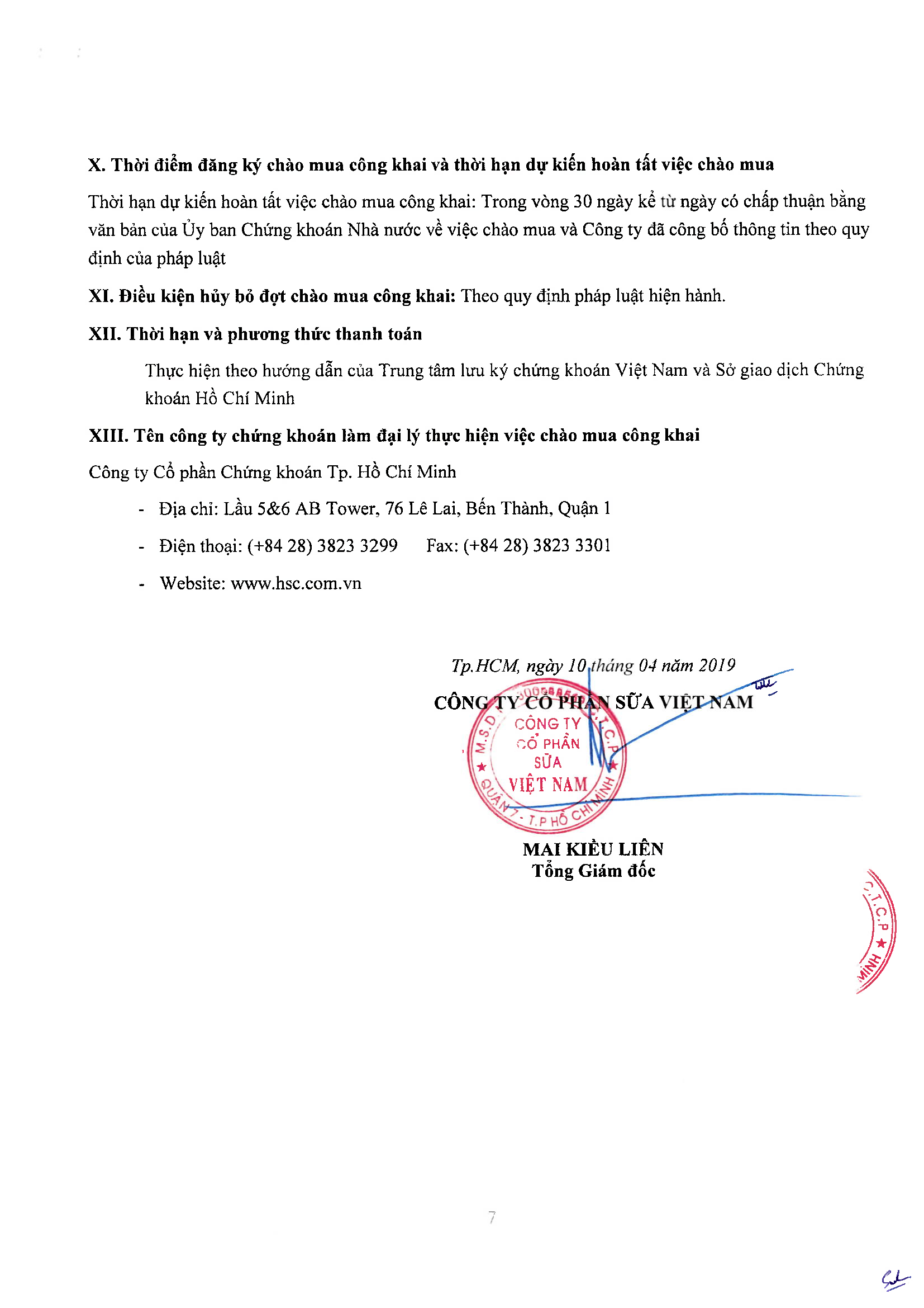 Bản công bố thông tin chào mua công khai 7