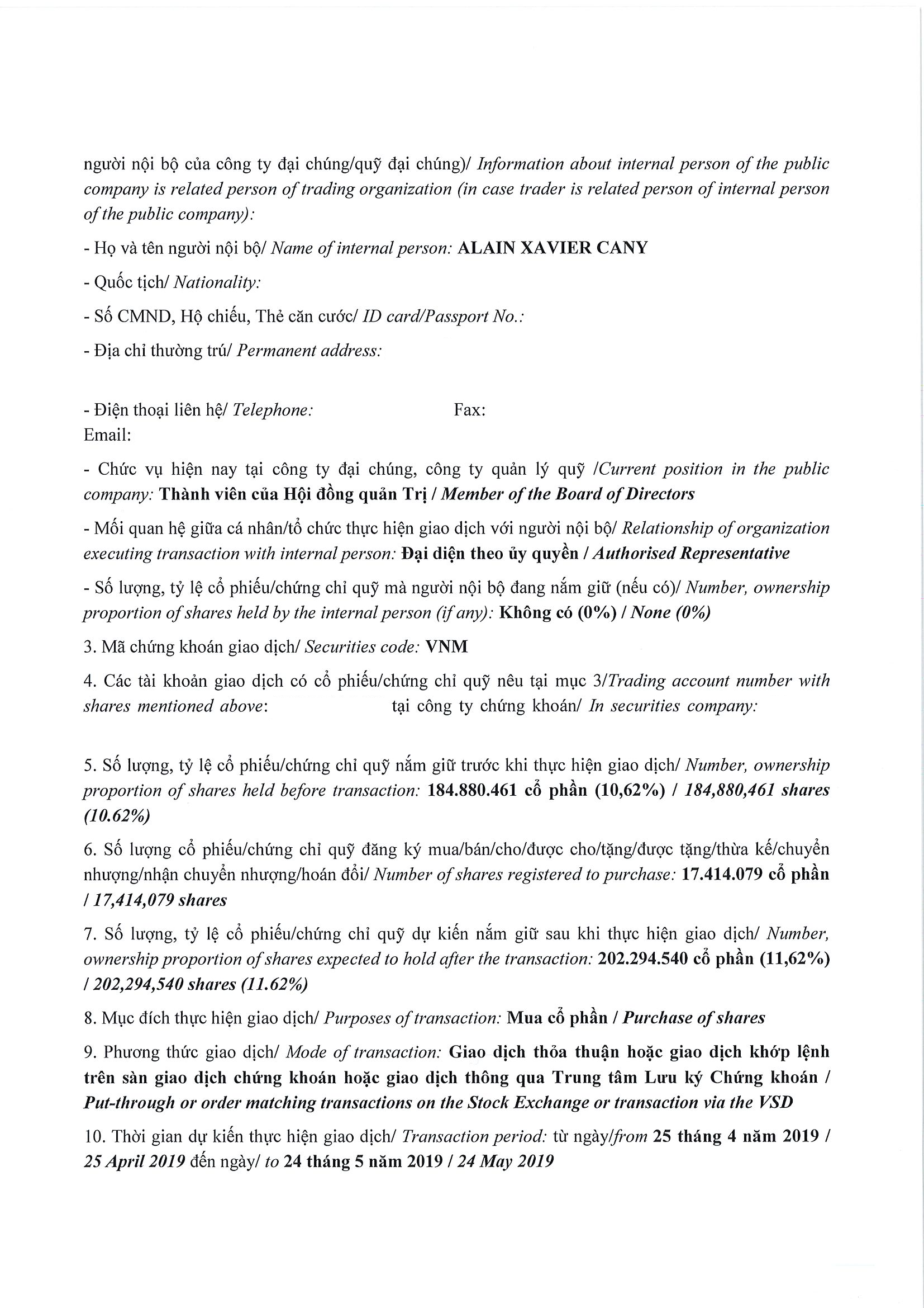 Thông báo giao dịch cổ phiếu/chứng chỉ quỹ của ngưởi nội bộ của công ty đại chúng, người nội bộ của quỹ đại chúng và người có liên quan của người nội bộ 2