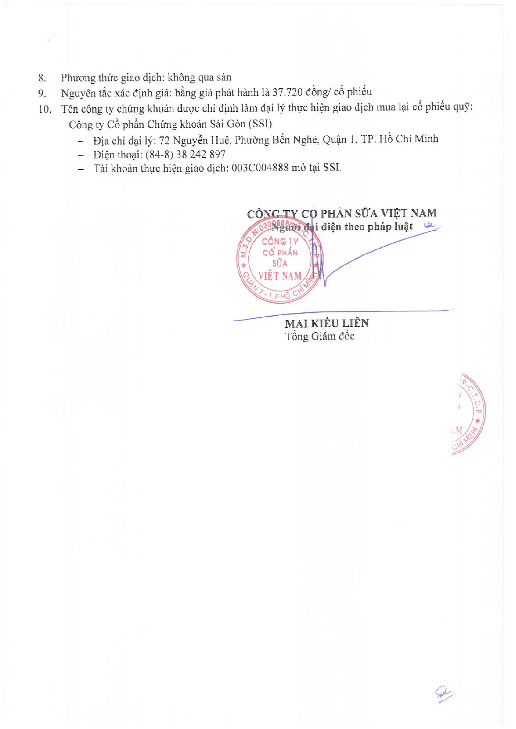 Báo cáo giao dịch mua lại cổ phiếu quỹ 2