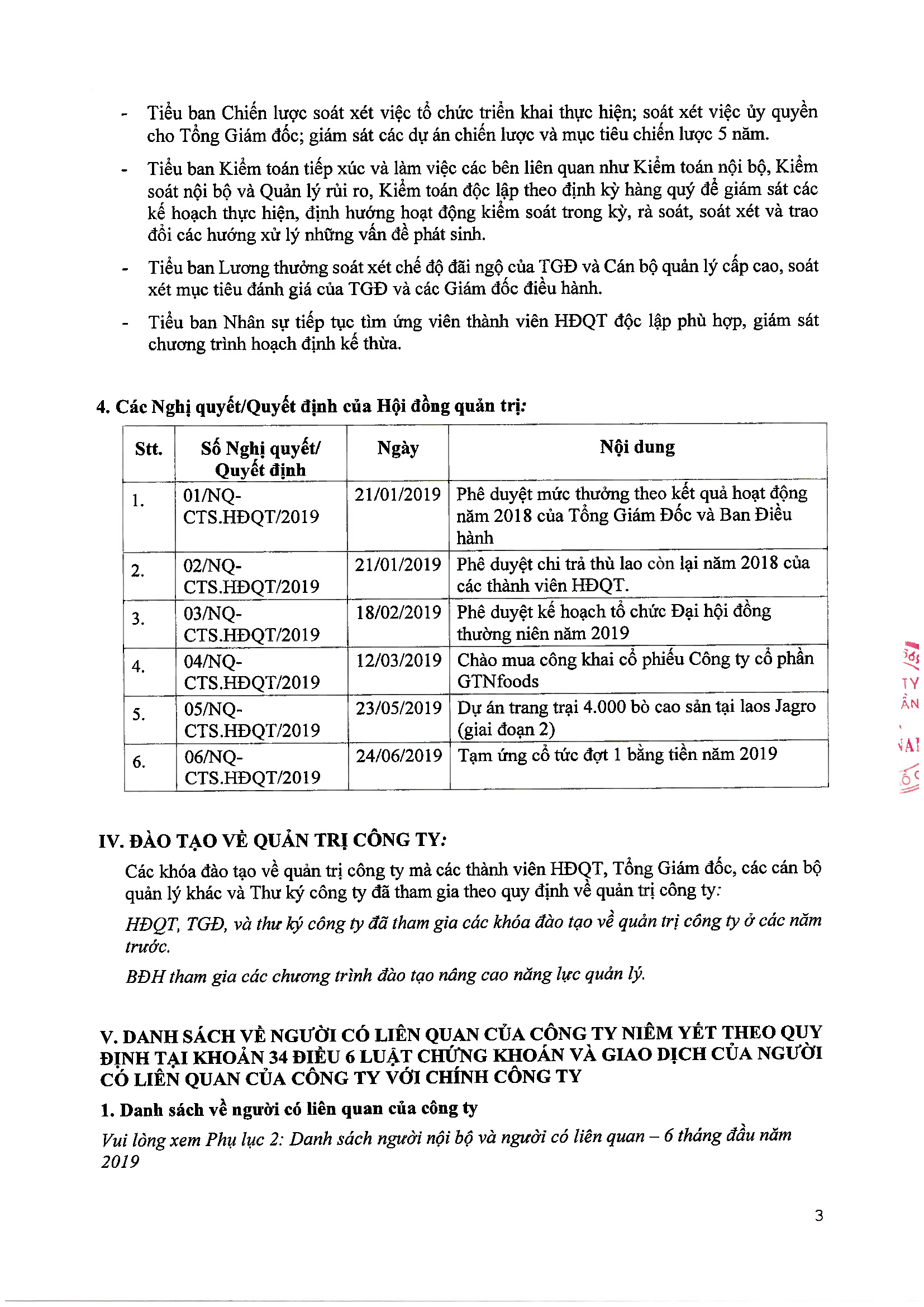 Báo cáo tình hình quản trị công ty niêm yết 6 tháng 2019 3