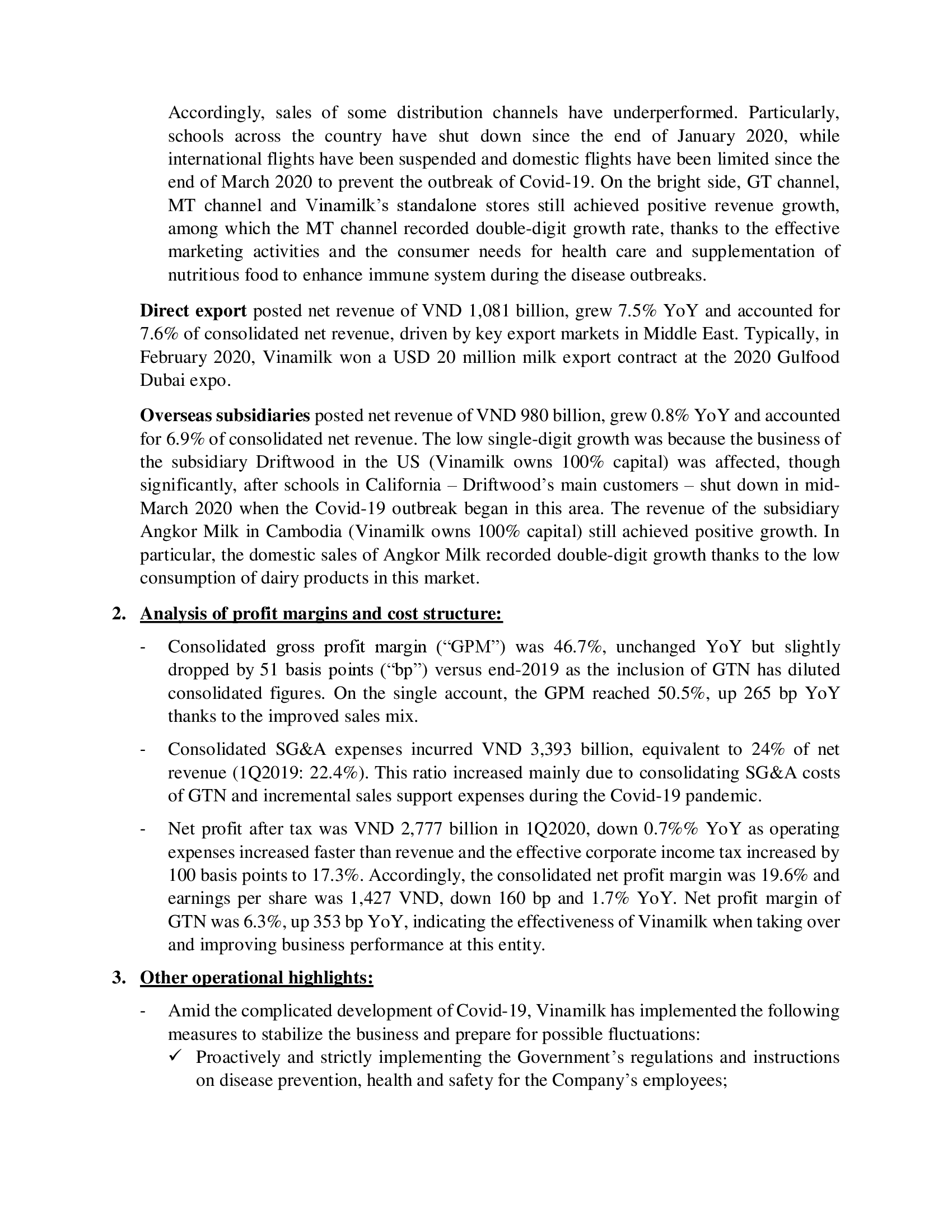 Press release- Business Update Q1 - 2020 2