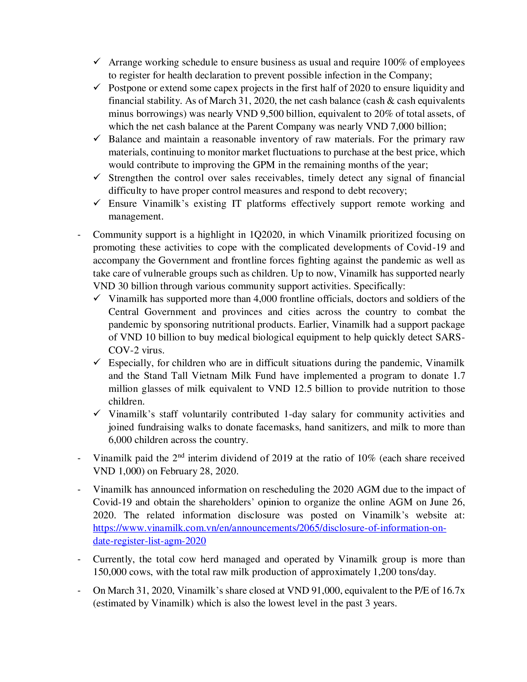 Press release- Business Update Q1 - 2020 3