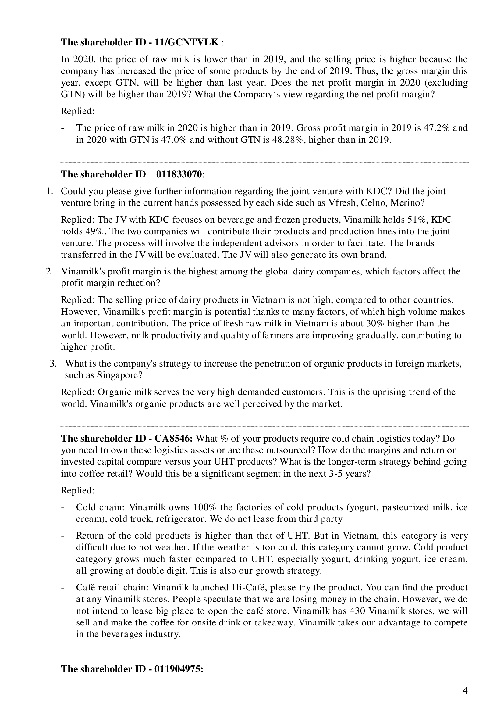 The minutes of annual general meeting of shareholders 2020 4