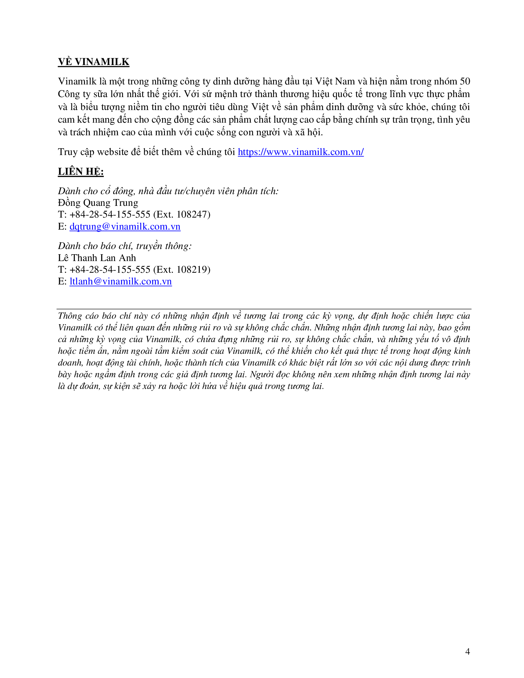 Cập nhật Kết quả kinh doanh quý 2 năm 2020 4