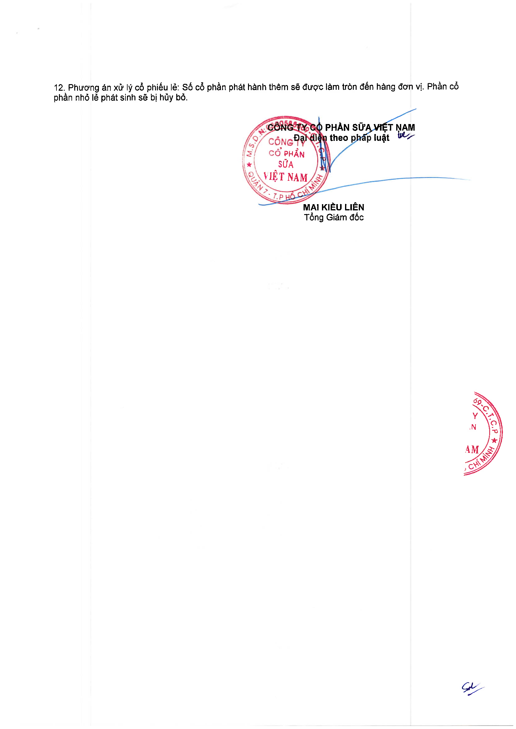 Công bố thông tin phát hành cổ phiếu để tăng vốn cổ phẩn từ nguồn vốn chủ sở hữu 2