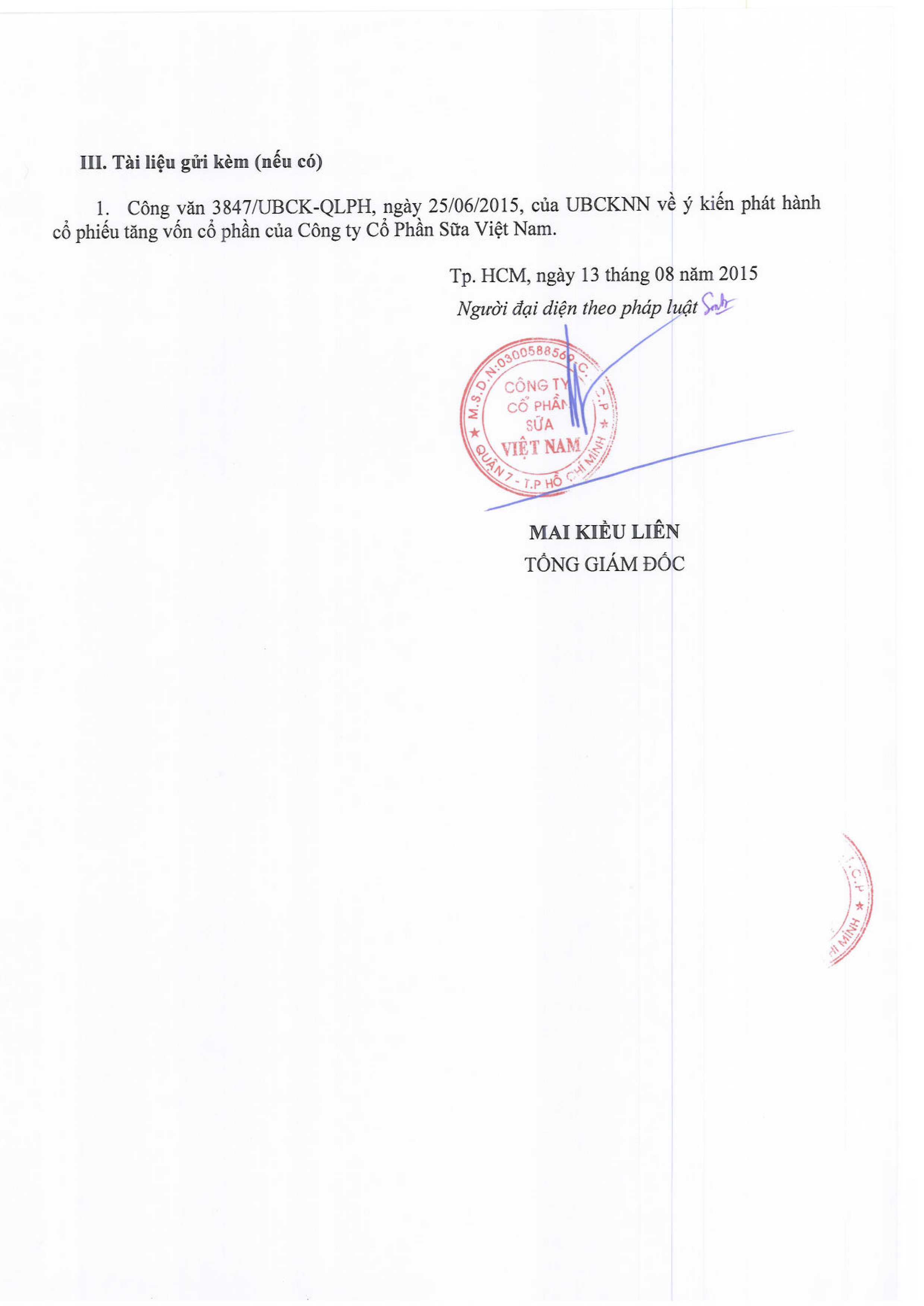 Báo cáo kết quả phát hành cổ phiếu để tăng vốn cổ phần từ nguồn vốn chủ sở hữu 2