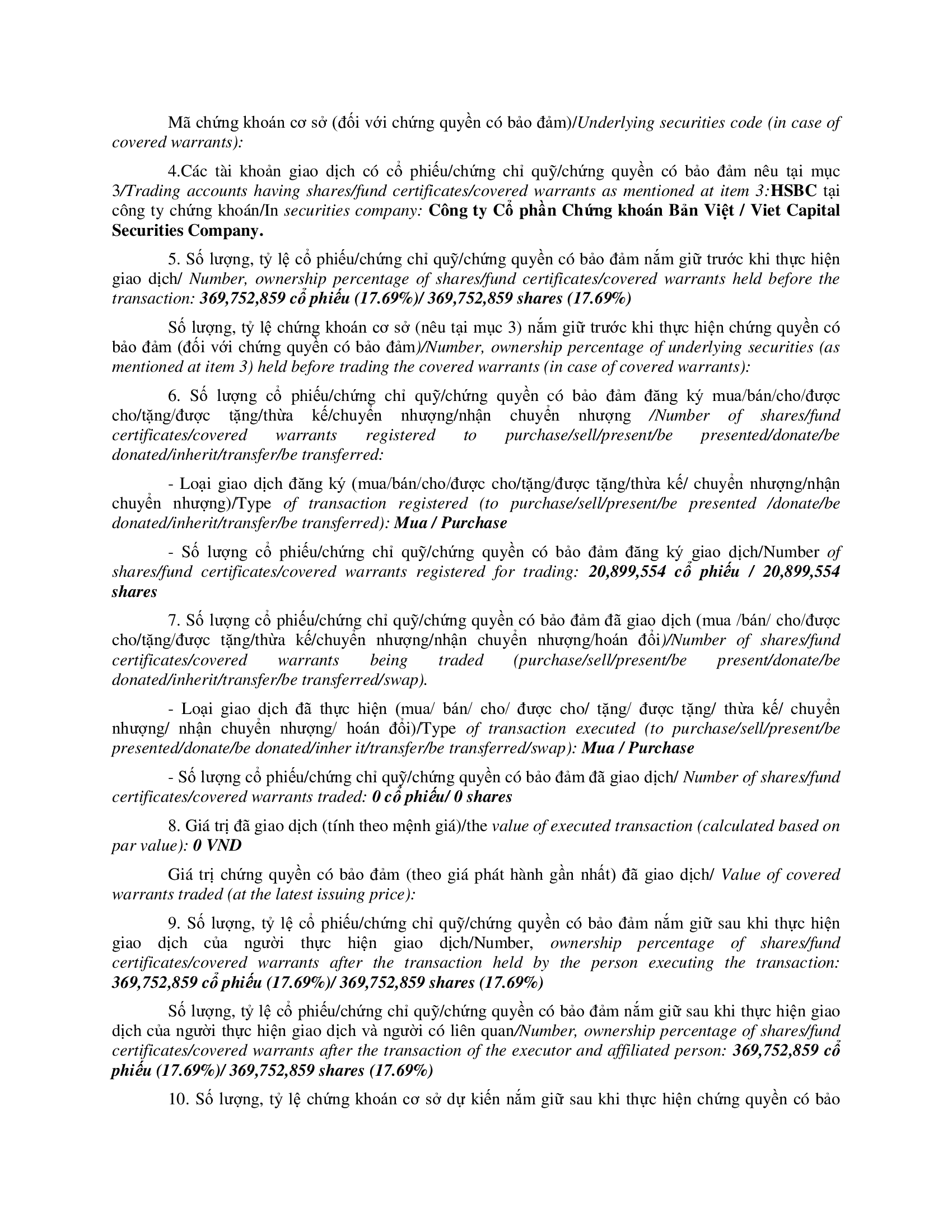 Report on results of transaction of internal person from  F&N DAIRY INVESTMENTS PTE. LTD 3