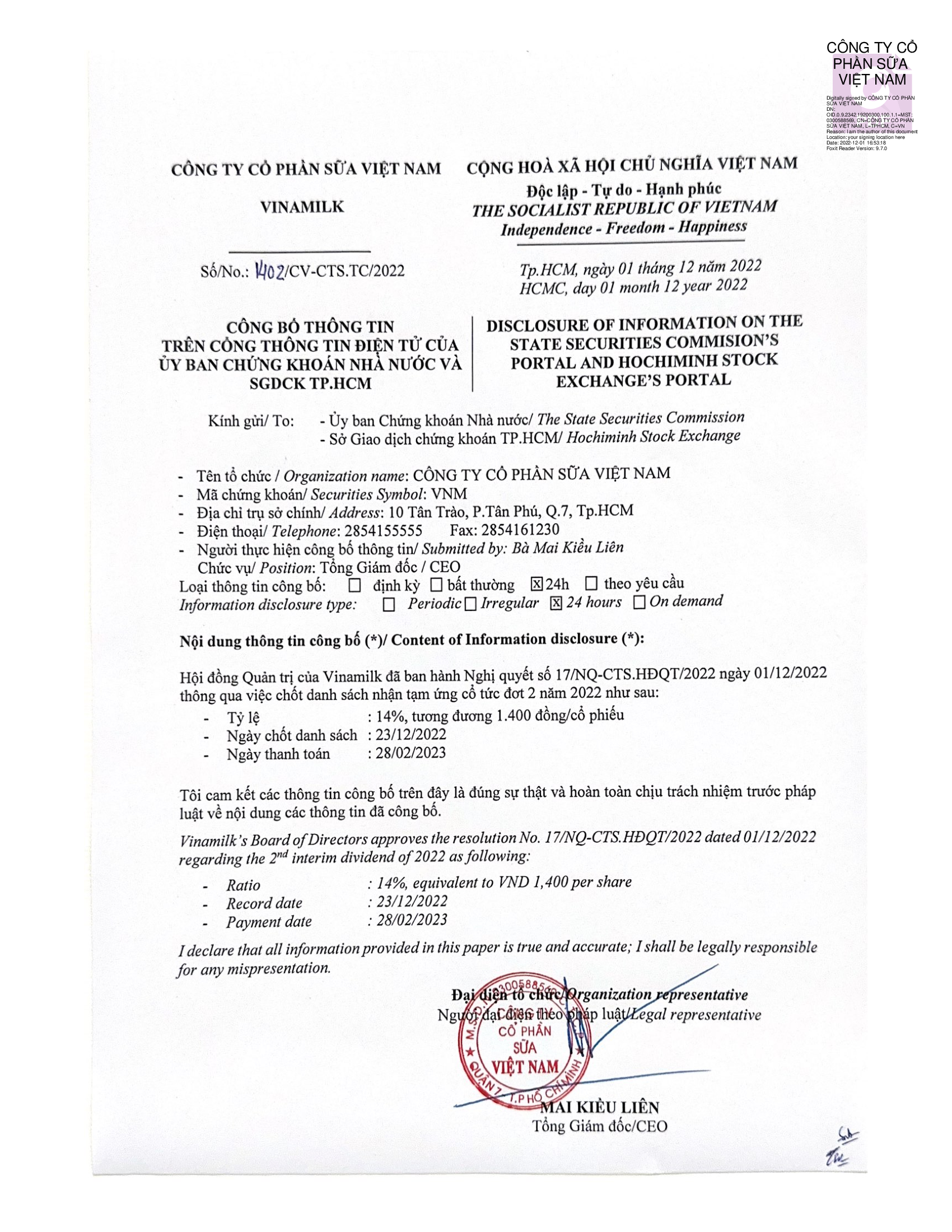 Nghị quyết Hội Đồng Quản Trị số 17/2022 1