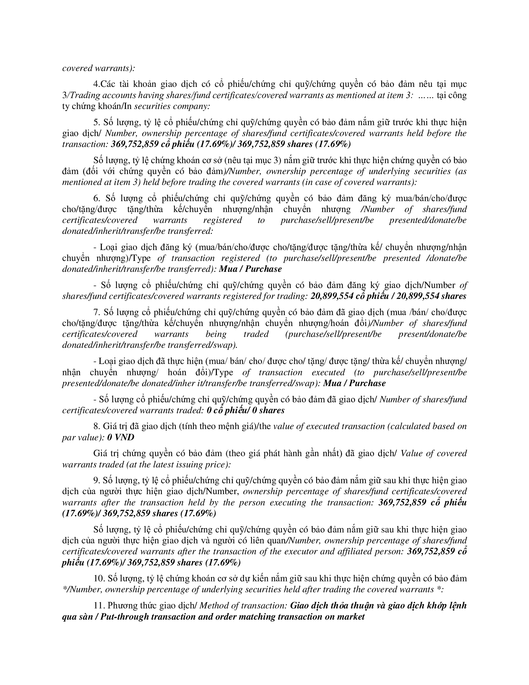 Báo cáo kết quả giao dịch của Người Nội bộ:F&N DAIRY INVESTMENTS PTE. LTD 3