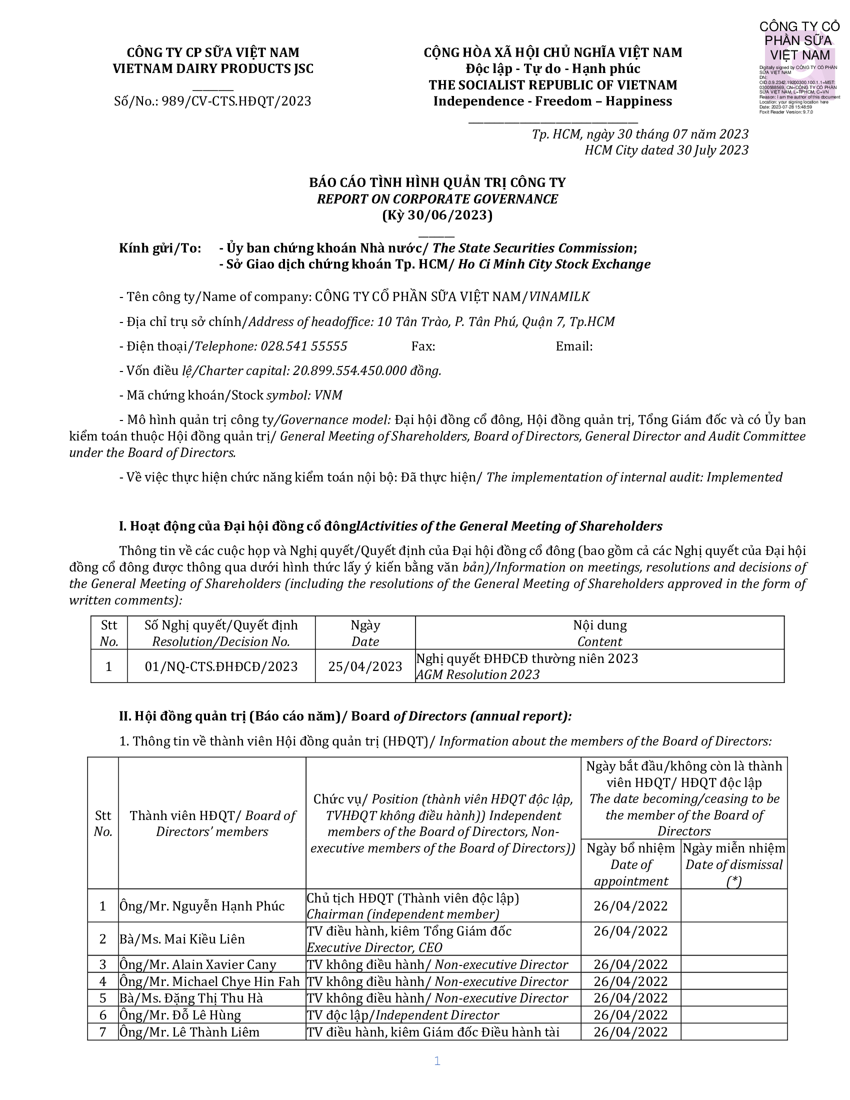 Report on corporate governance of public 30-6-2023 1