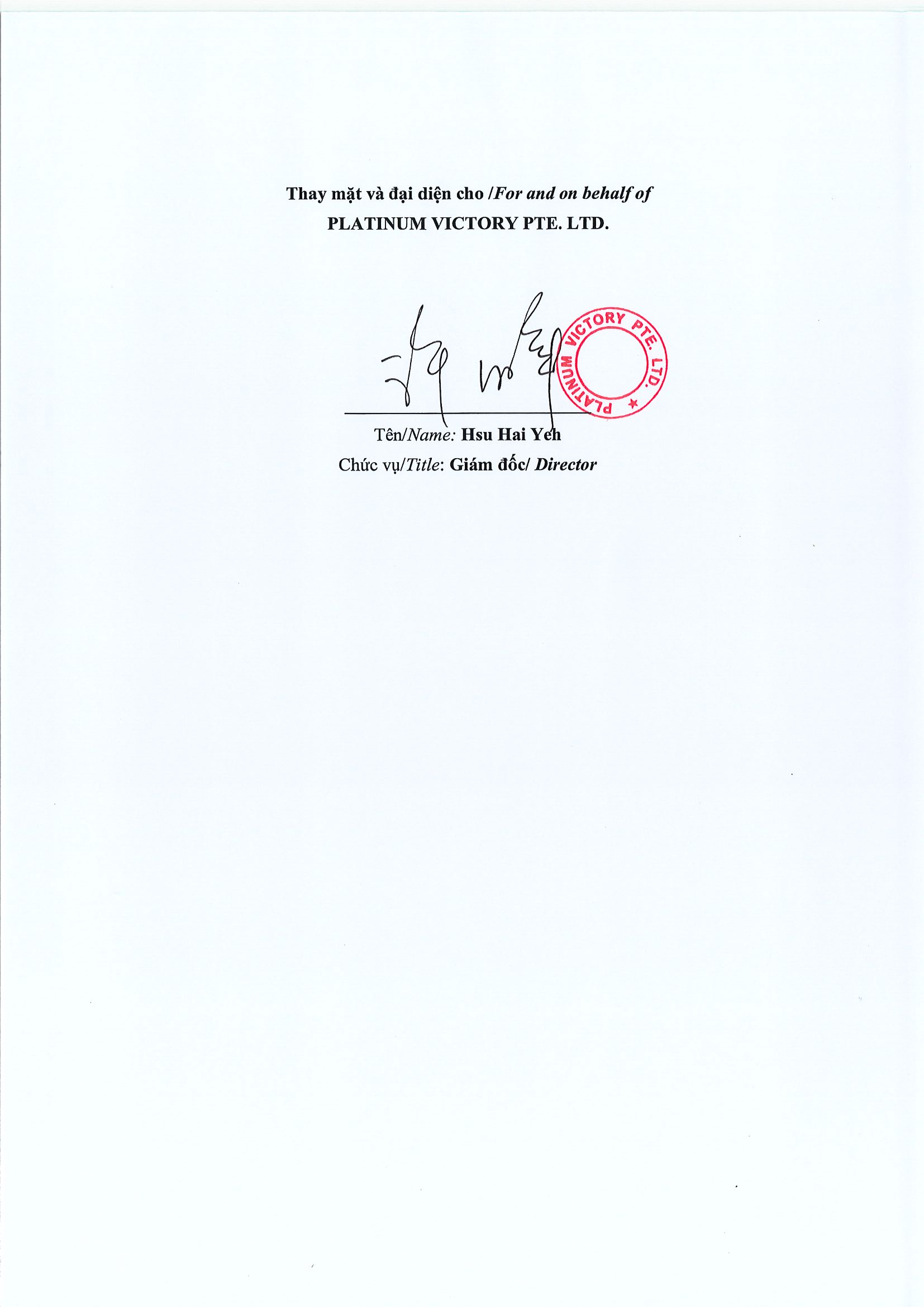 Thông báo giao dịch của Người Nội bộ: PLATINUM VICTORY PTE. LTD. 3