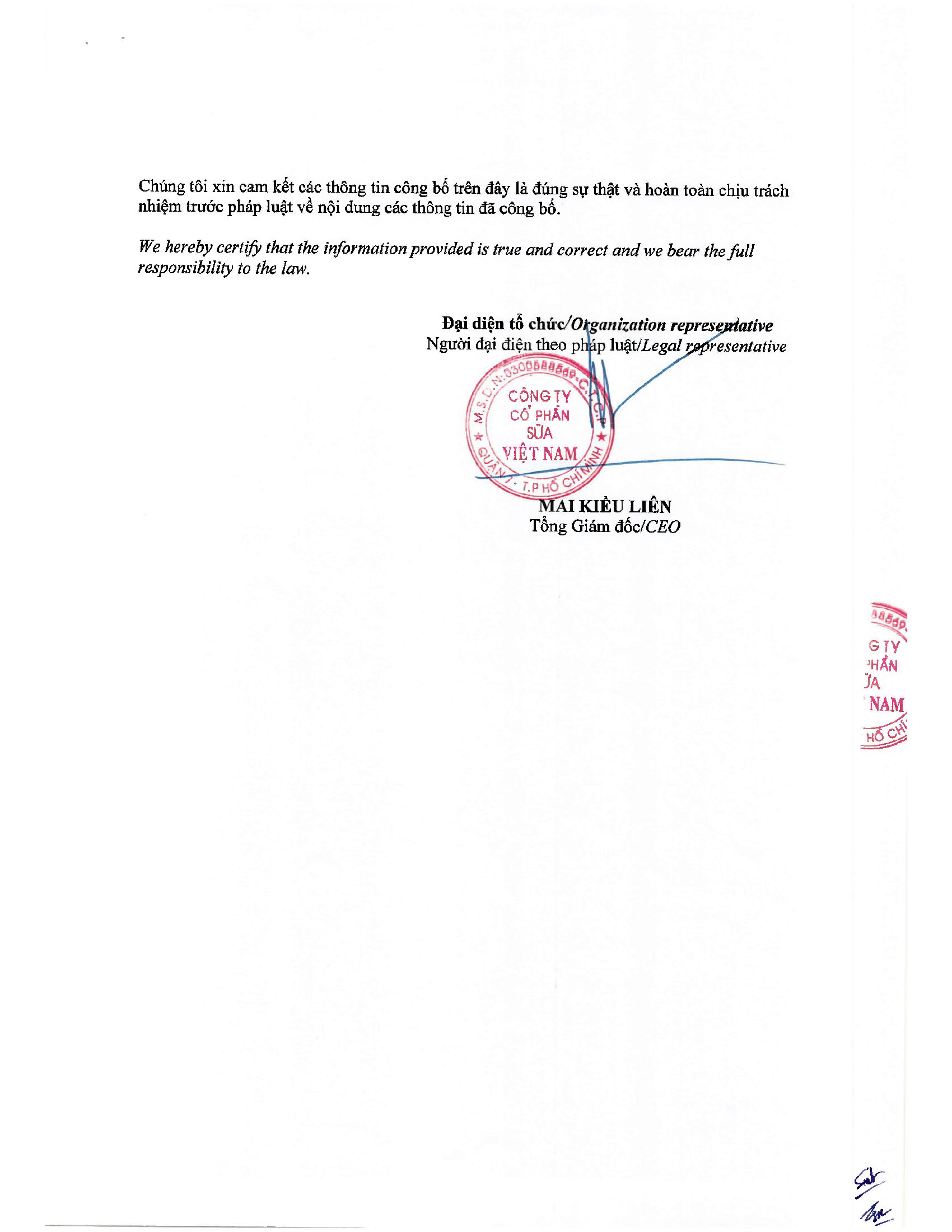 Công bố thông tin về Tạm ứng cổ tức đợt 2 2