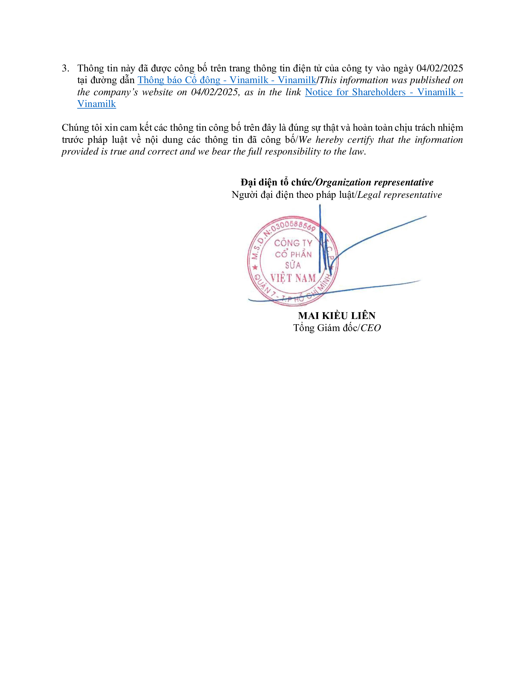 Disclosure of the AGM 2025 2