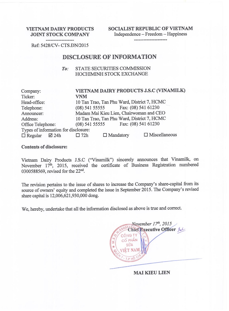 Revised Business Registration Certificate - 22nd 1