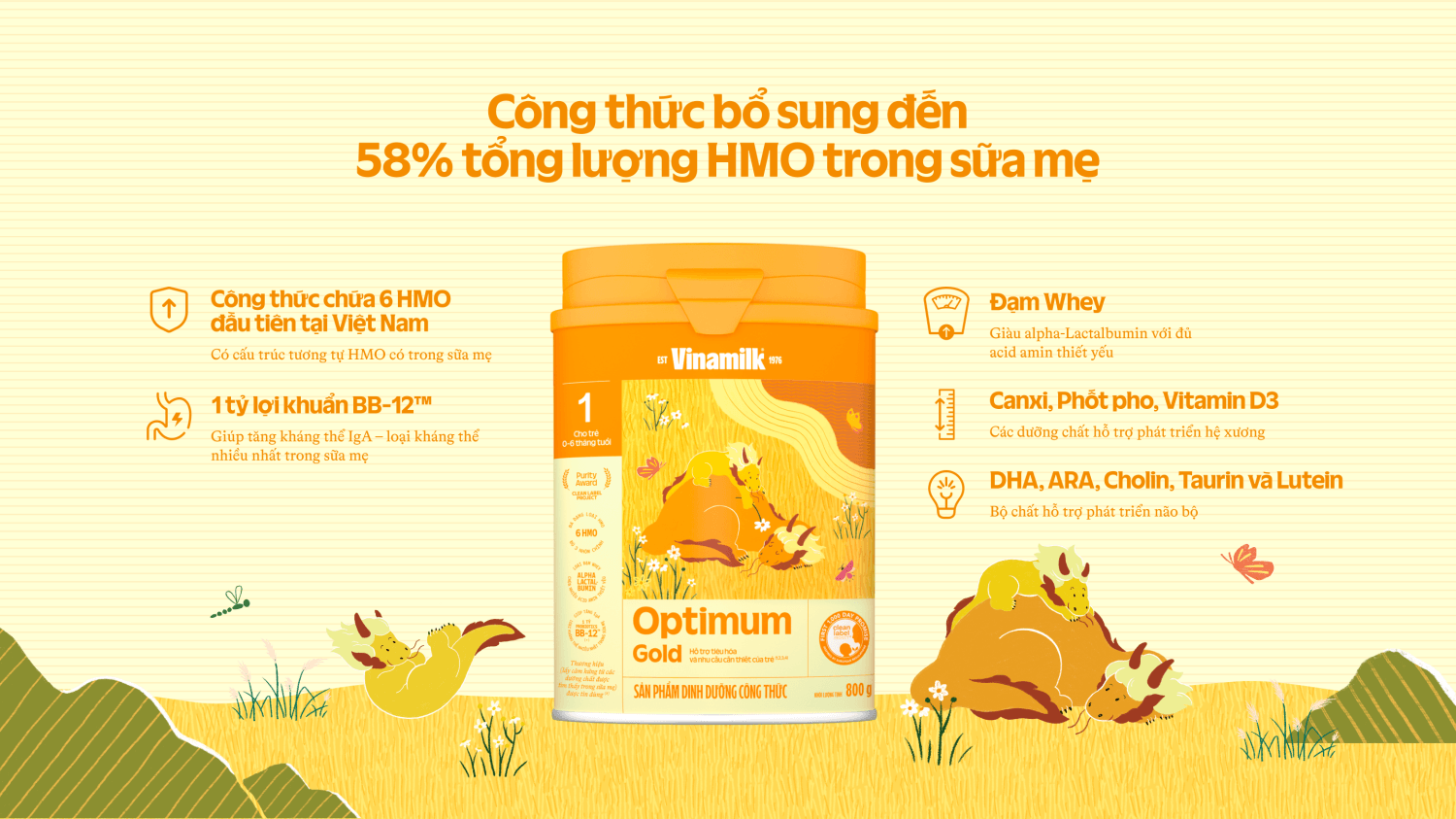 Optimum Gold được lấy cảm hứng từ các dưỡng chất có trong sữa mẹ
