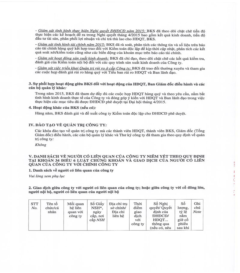 Báo cáo tình hình quản trị công ty năm 2015 5