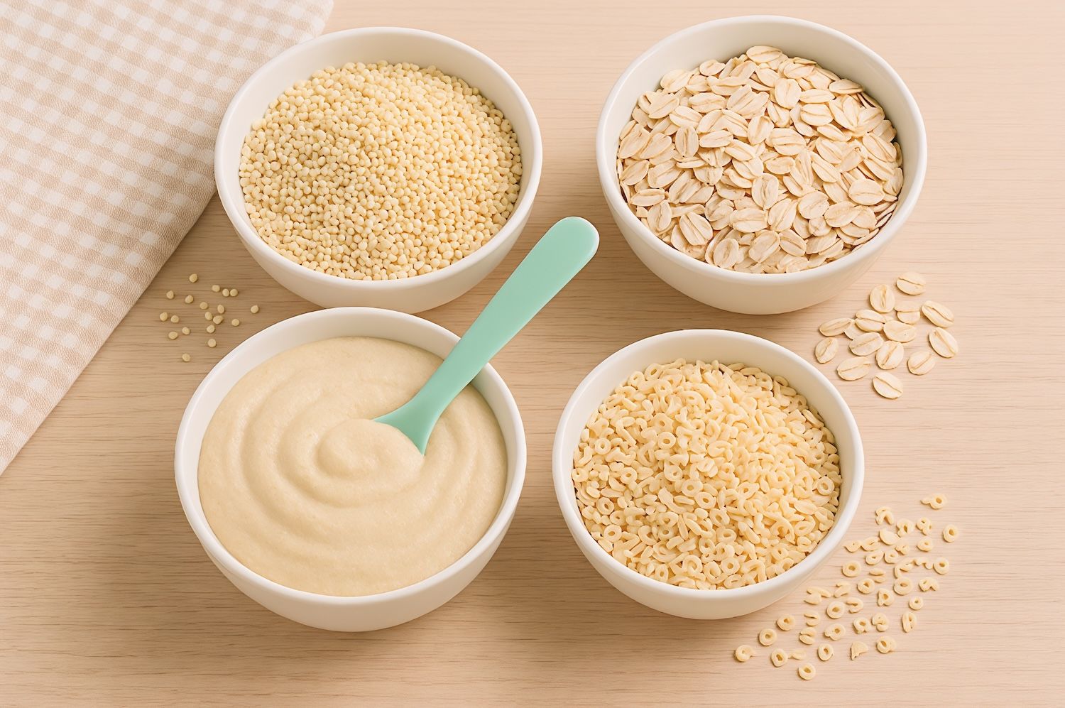 bé 5 tháng ăn dặm được không