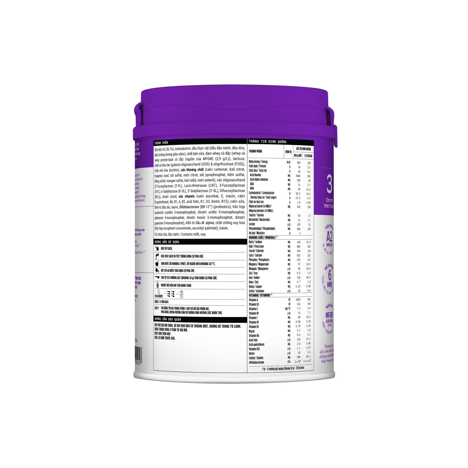 Sữa bột trẻ em Optimum A2 Pro 3+ (trên 3 tuổi) 800g