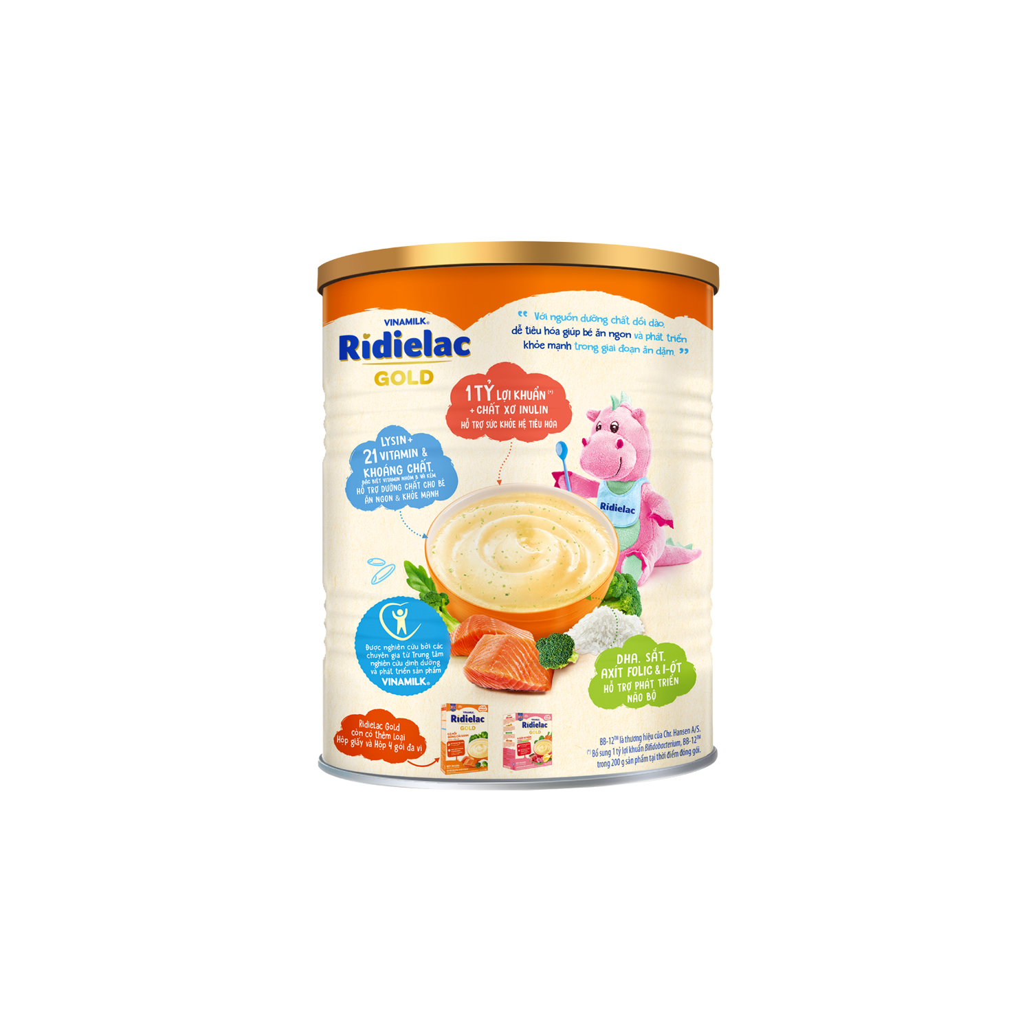 Bột ăn dặm Ridielac Gold Cá hồi Bông cải xanh 350g