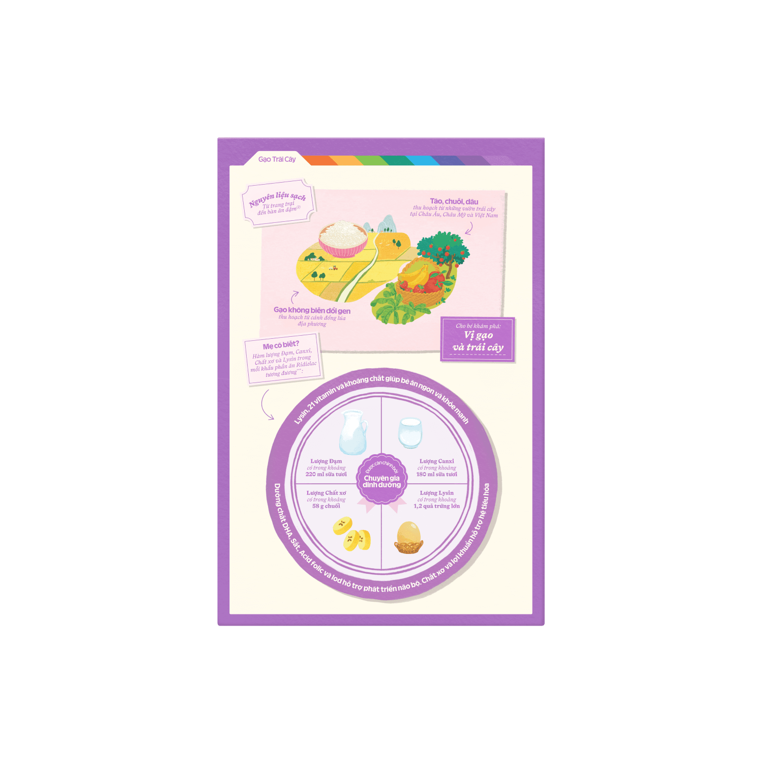 Bột ăn dặm Ridielac Gạo Trái cây 200g