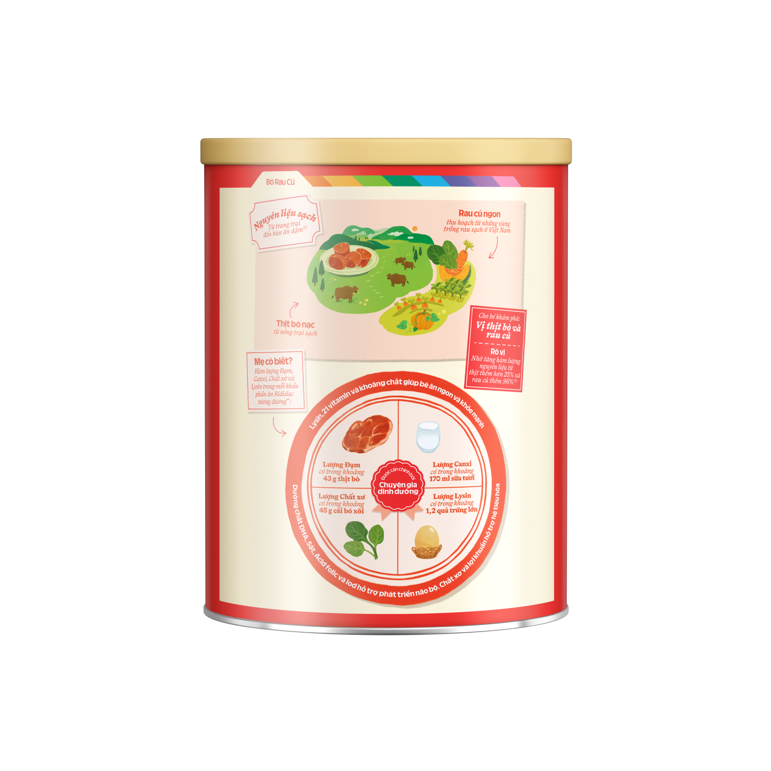 Bột ăn dặm Ridielac Bò Rau củ 350g