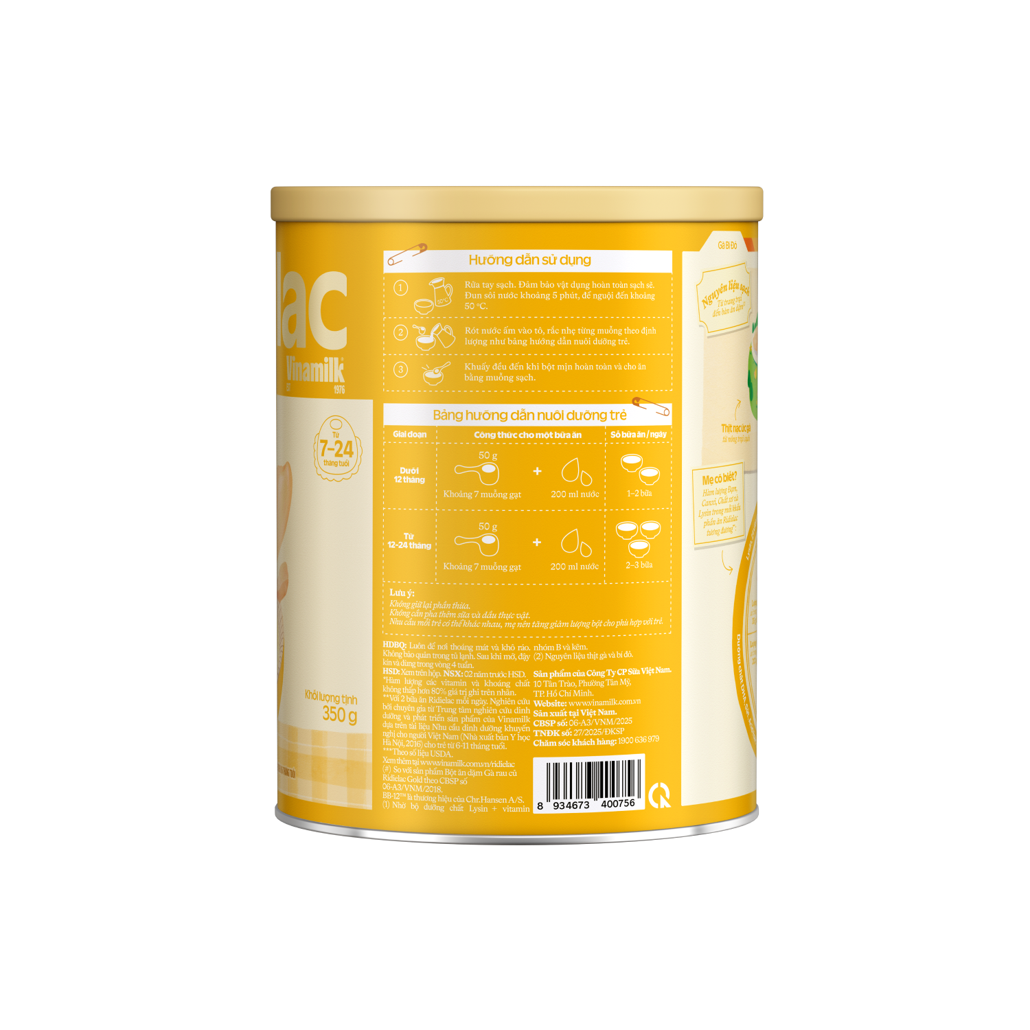 Bột ăn dặm Ridielac Gà bí đỏ 350g