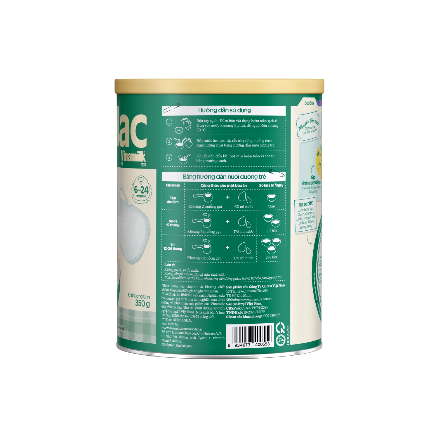 Bột ăn dặm Ridielac Gold Gạo Sữa 350g