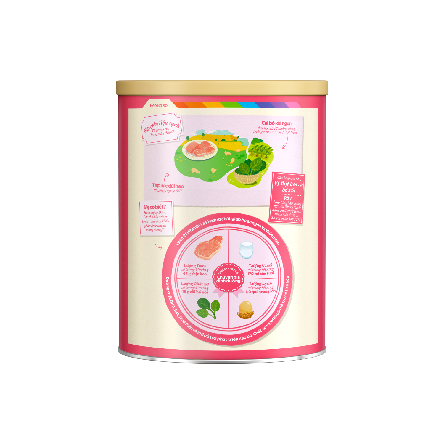 Bột ăn dặm Ridielac Heo bó xôi 350g