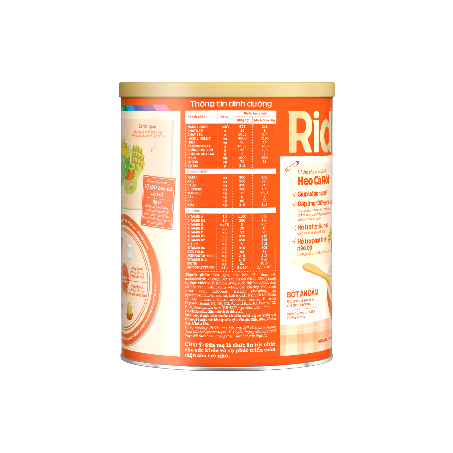 Bột ăn dặm Ridielac Heo Cà Rốt 350g