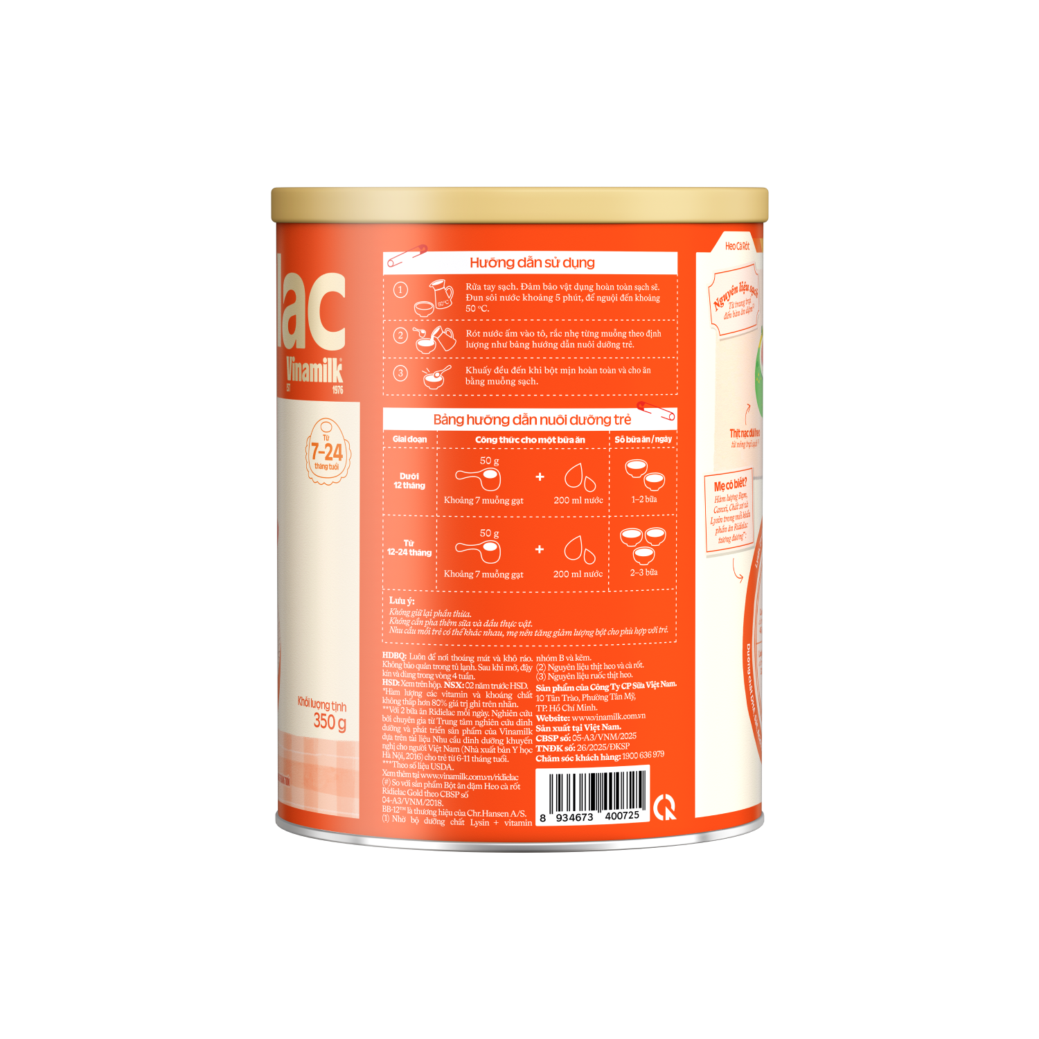 Bột ăn dặm Ridielac Heo Cà Rốt 350g