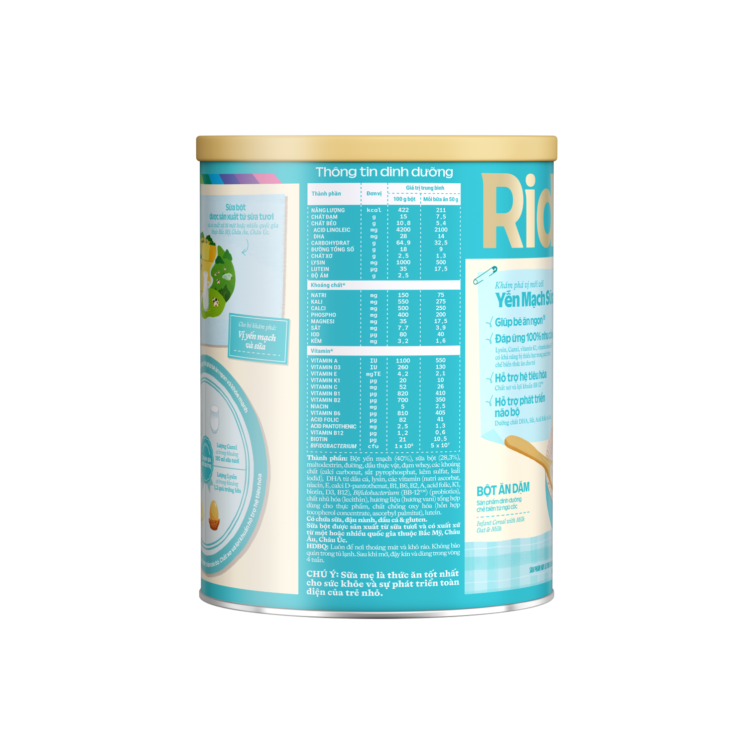 Bột ăn dặm Ridielac Yến mạch sữa 350g