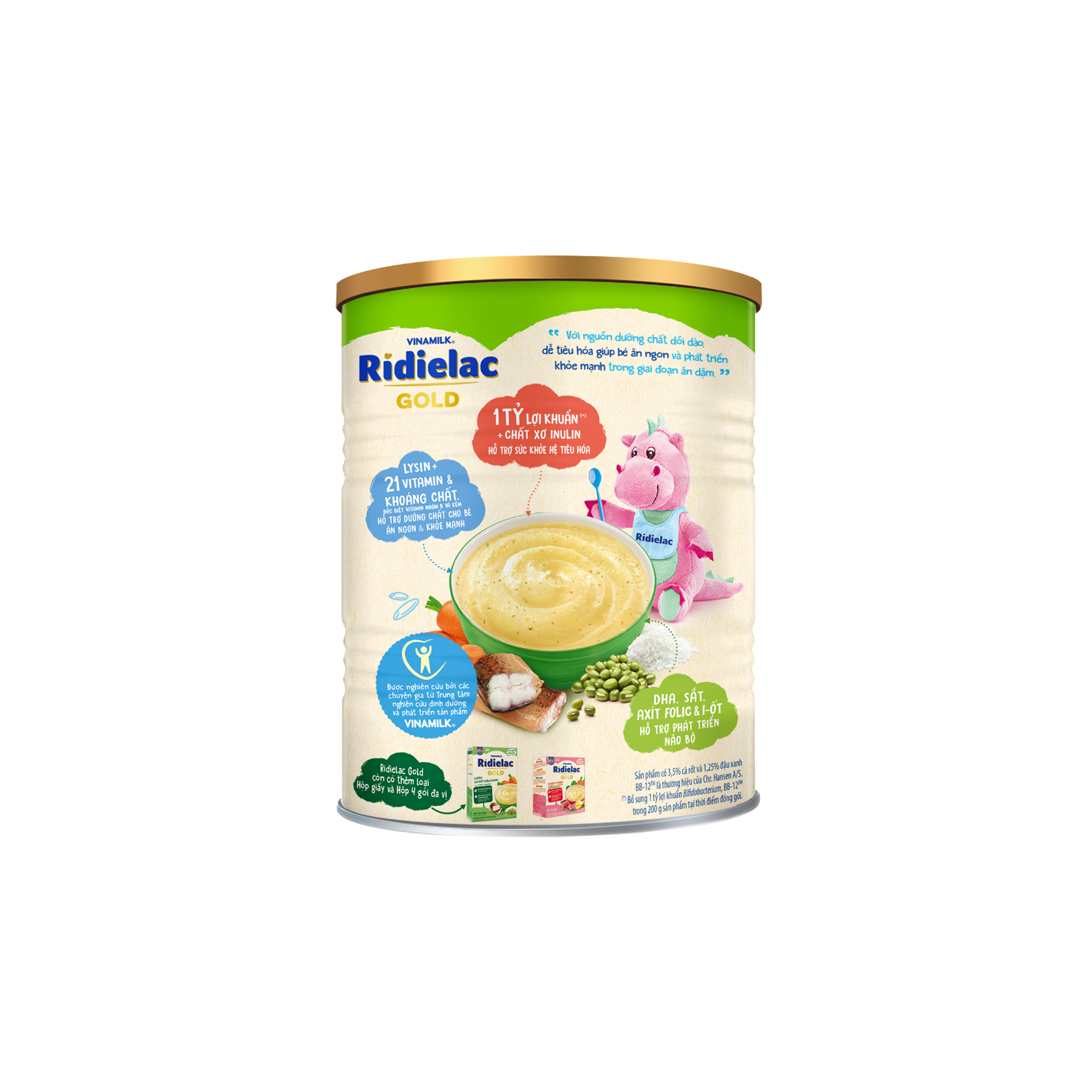 Infant Cereal with Milk Ridielac Gold Eel, Mung Bean & Carrot 350g