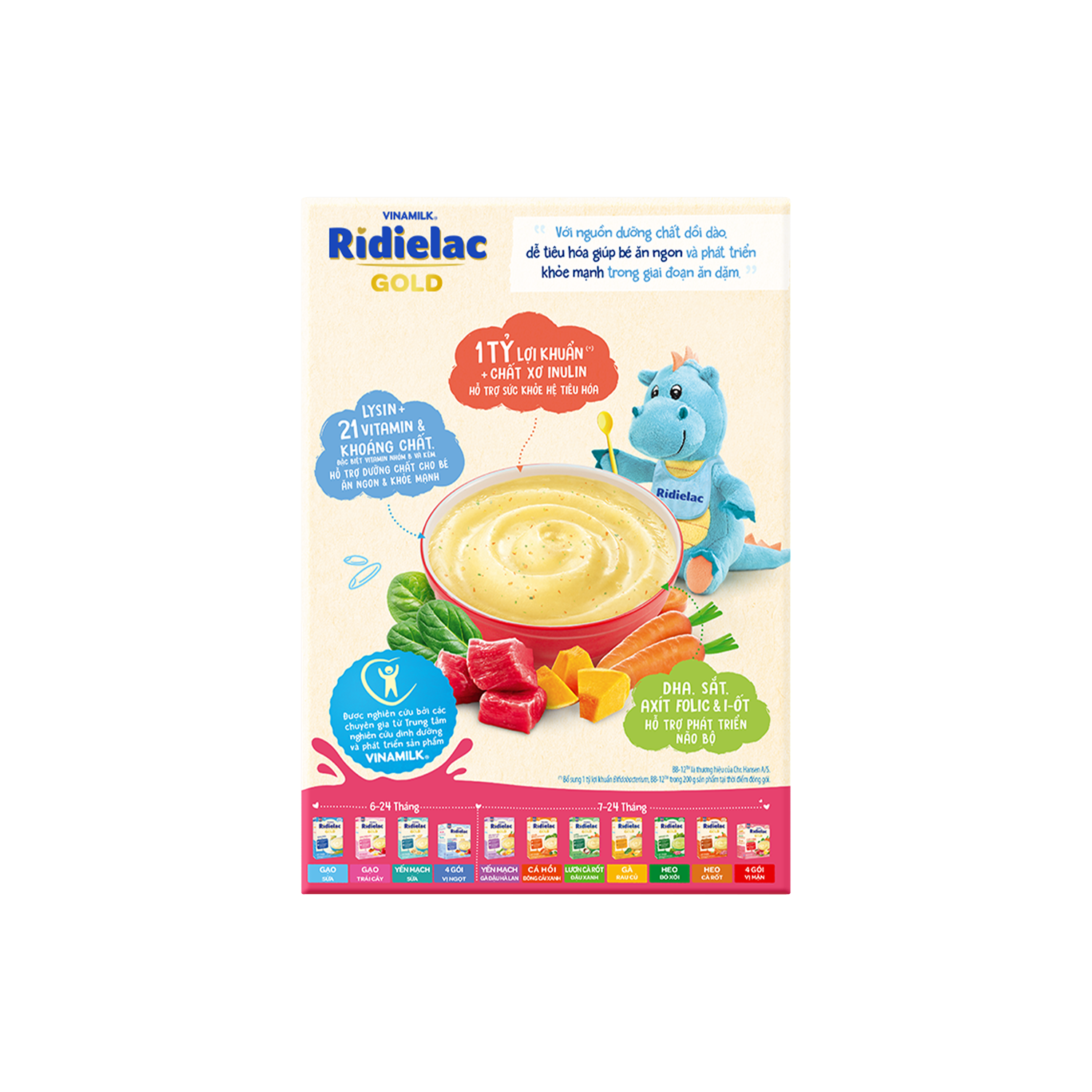 Bột ăn dặm Ridielac Gold Bò Rau củ 200g