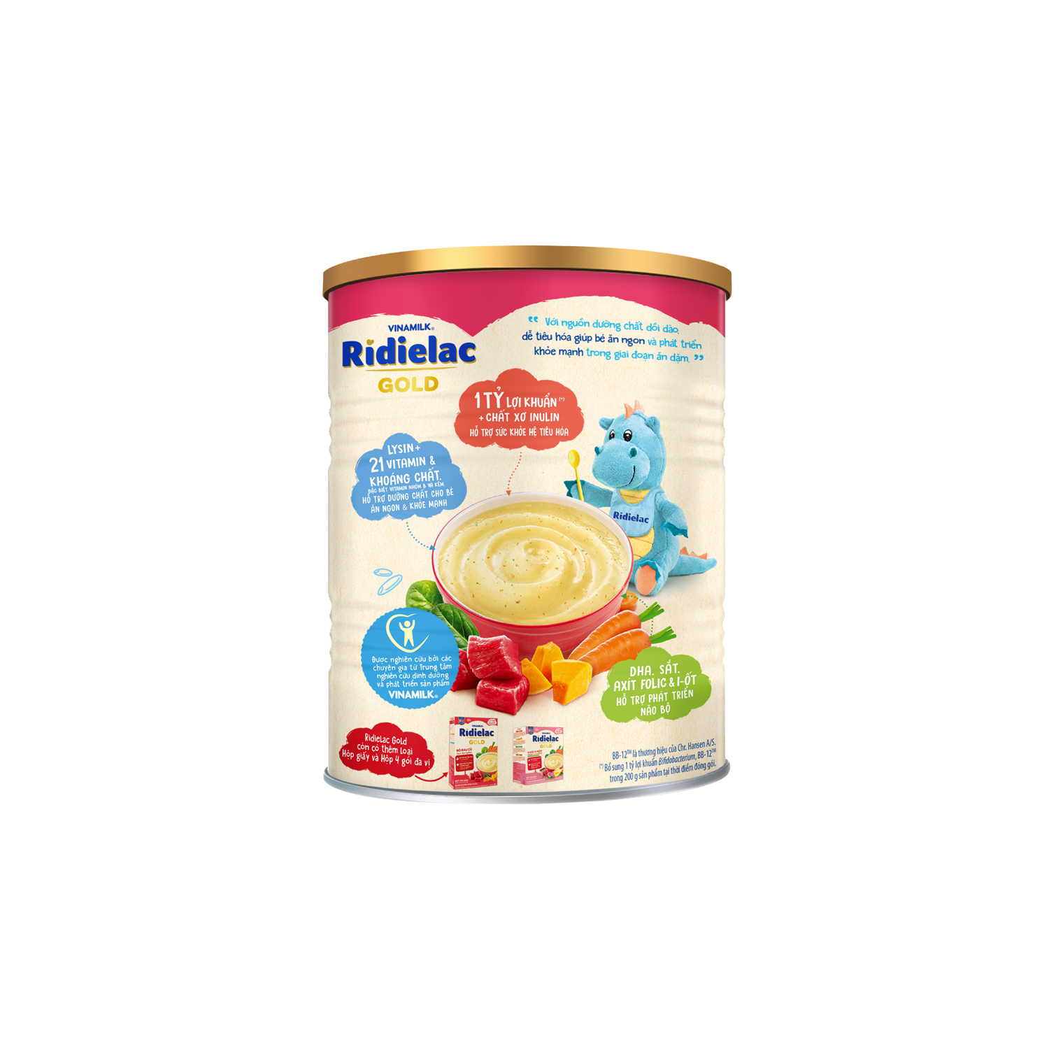 Bột ăn dặm Ridielac Gold Bò Rau củ 350g