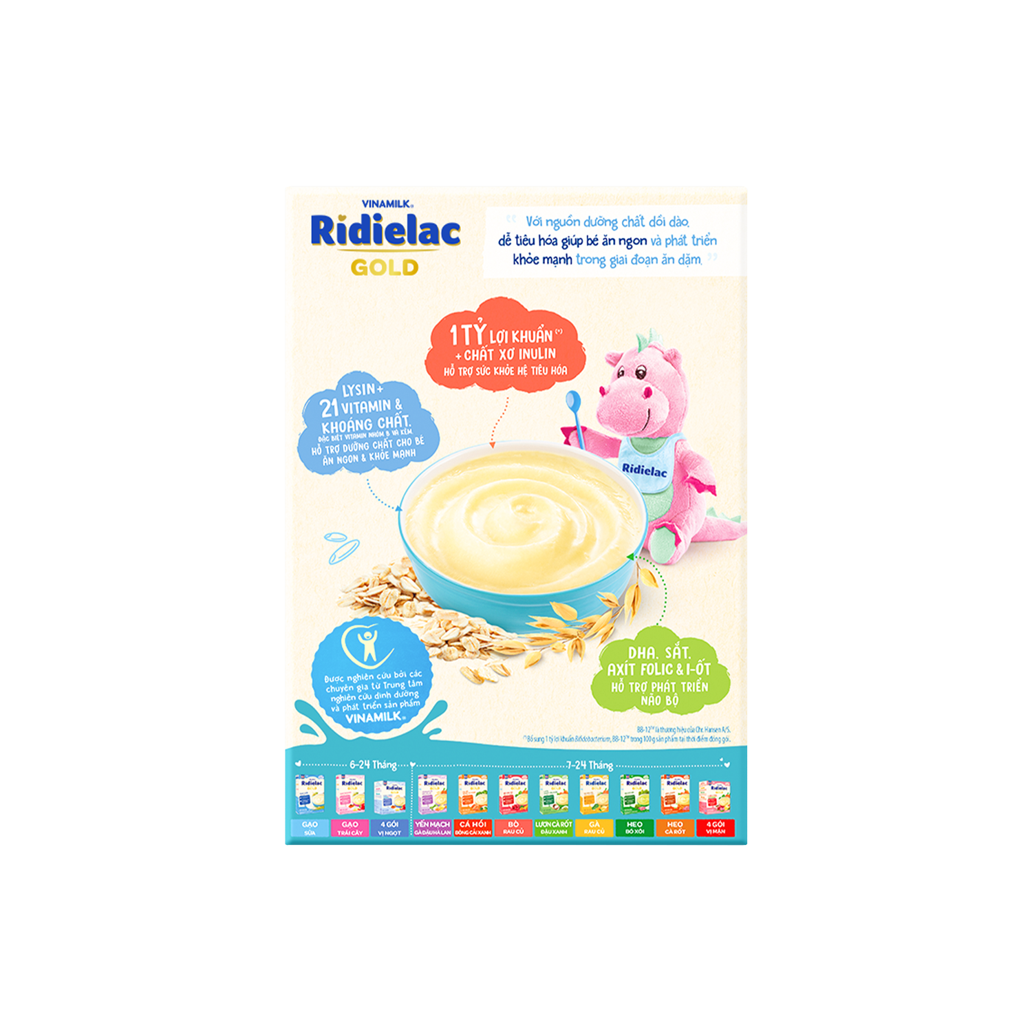 Bột ăn dặm Ridielac Gold Yến mạch Sữa 200g