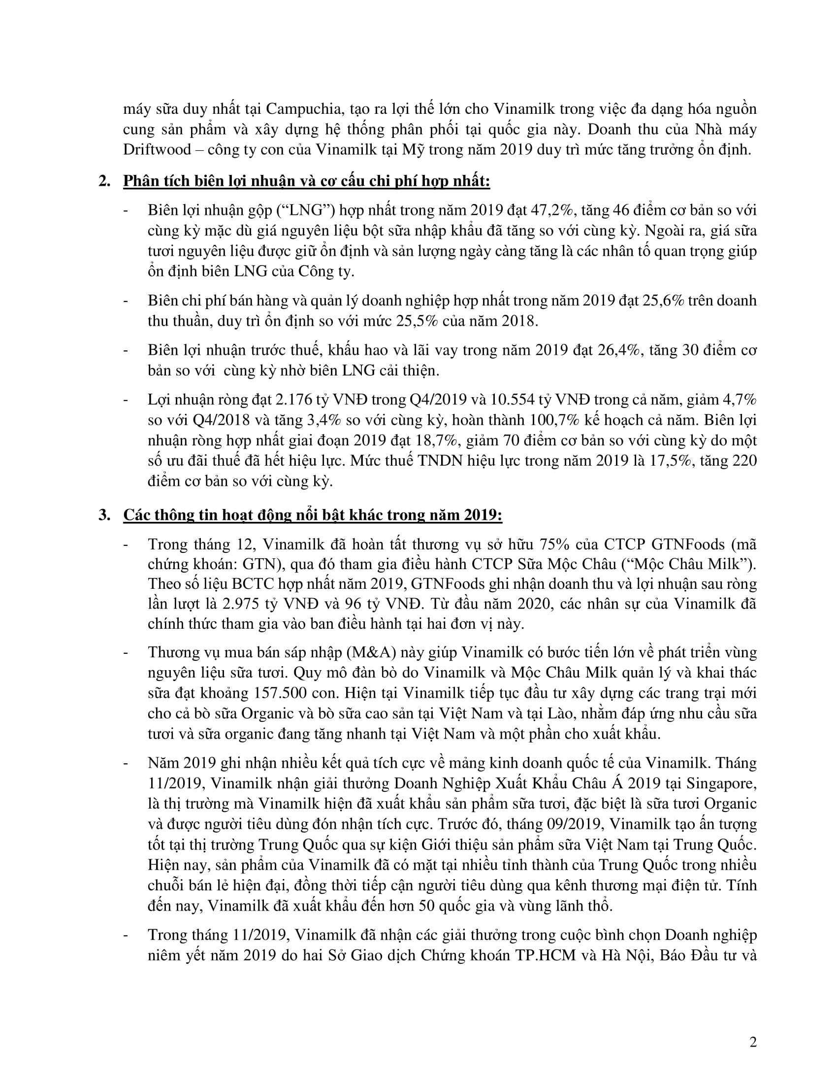 Báo cáo kết quả kinh doanh Q4 và cả năm 2019 2
