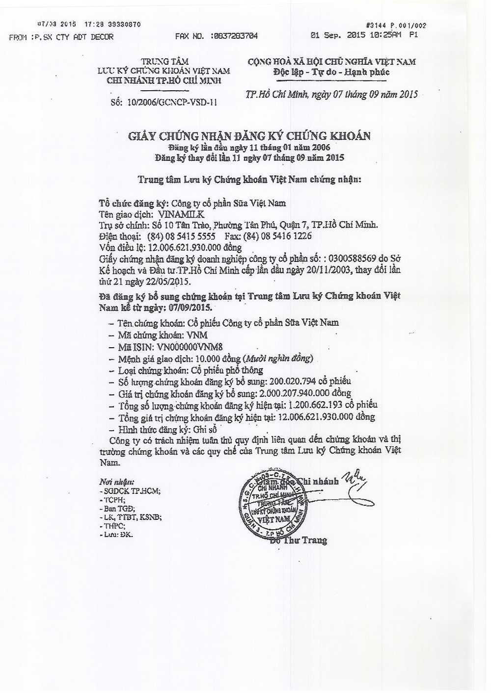 Công bố thông tin thay đổi số lượng cổ phiếu có quyền biểu quyết đang lưu hành 2