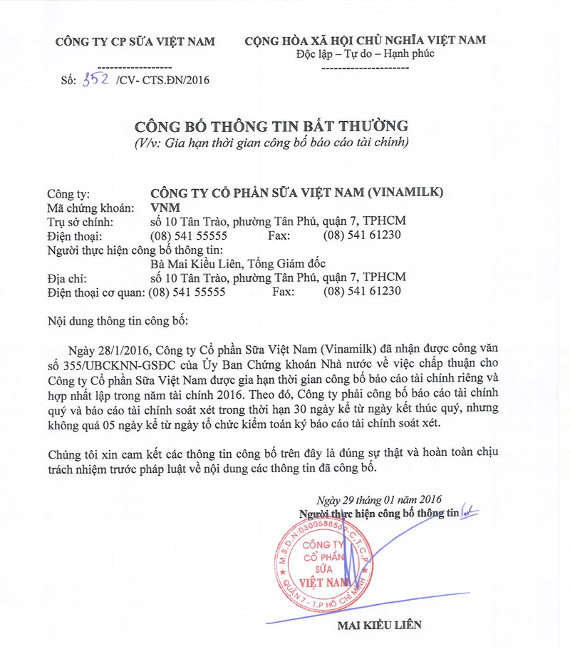 Công bố thông tin bất thường năm 2016 1