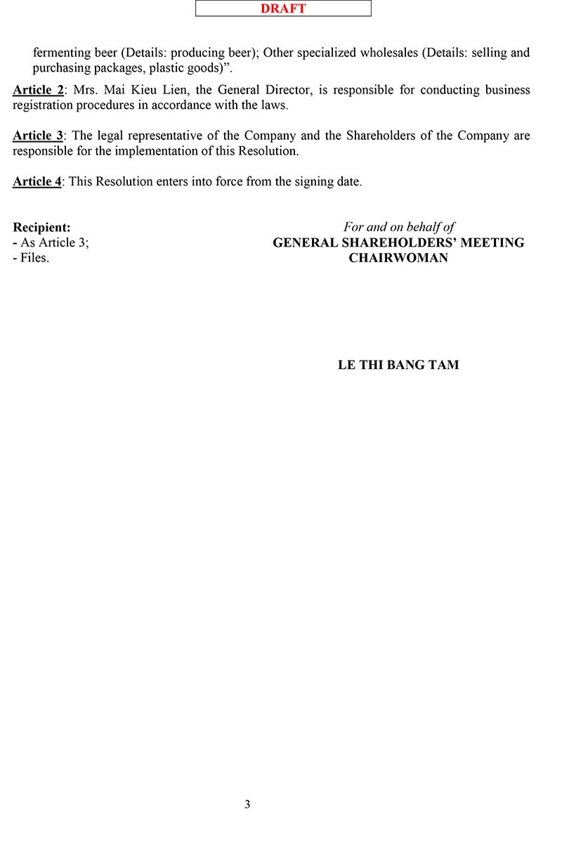 Disclosure of documents regarding to the vote in writing 2016 8