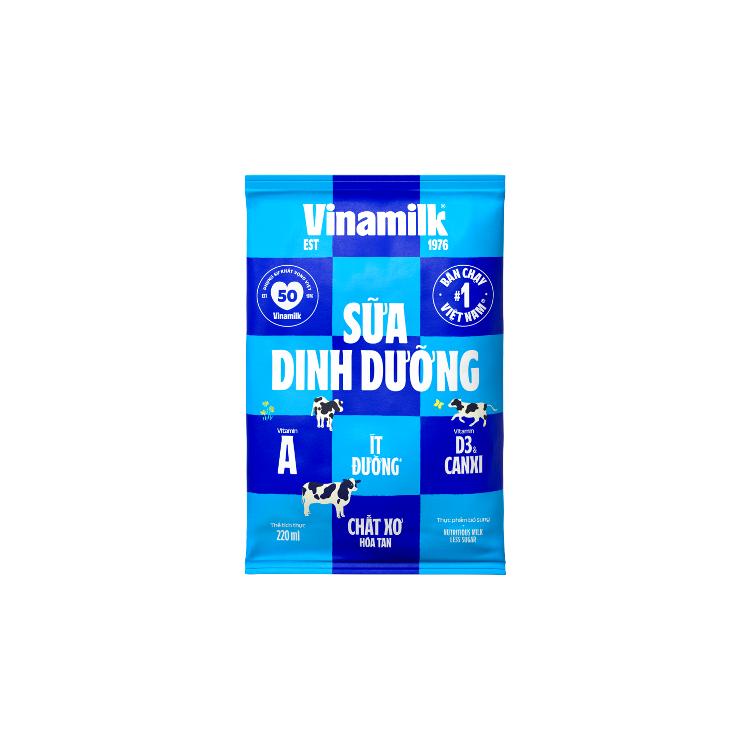 Sữa dinh dưỡng Vinamilk Ít đường 220ml