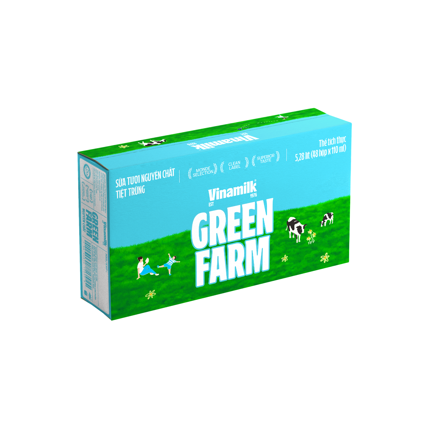Sữa tươi tiệt trùng Green Farm Không đường 110ml