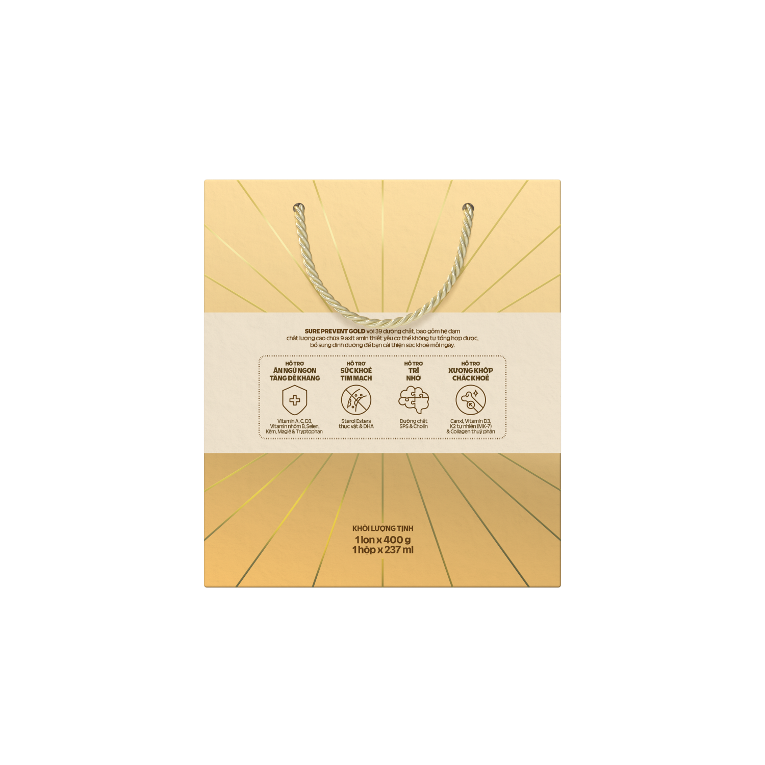 Giftset Sữa bột cho người lớn tuổi Sure Gold 400g 400g