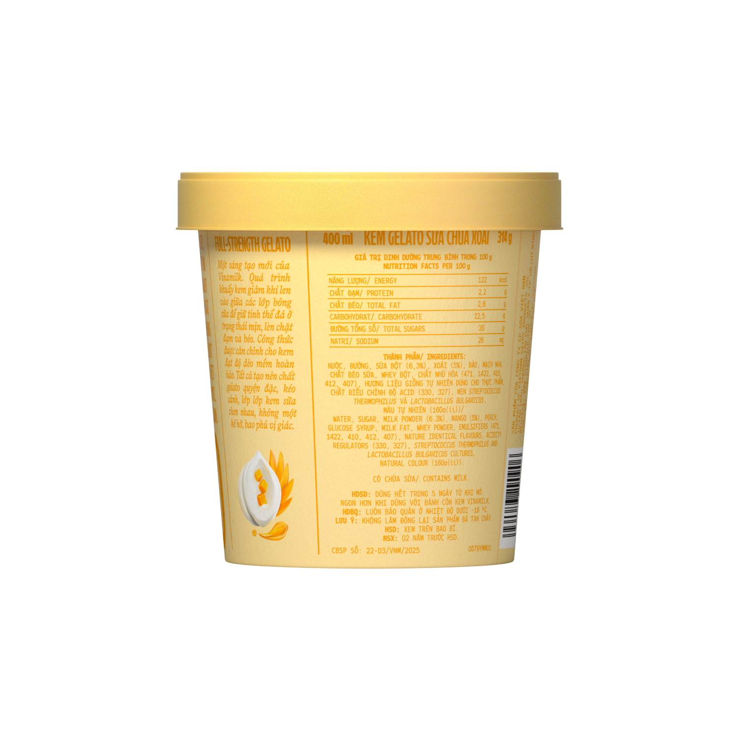 Kem hộp Vinamilk Gelato Sữa chua Xoài 400ml