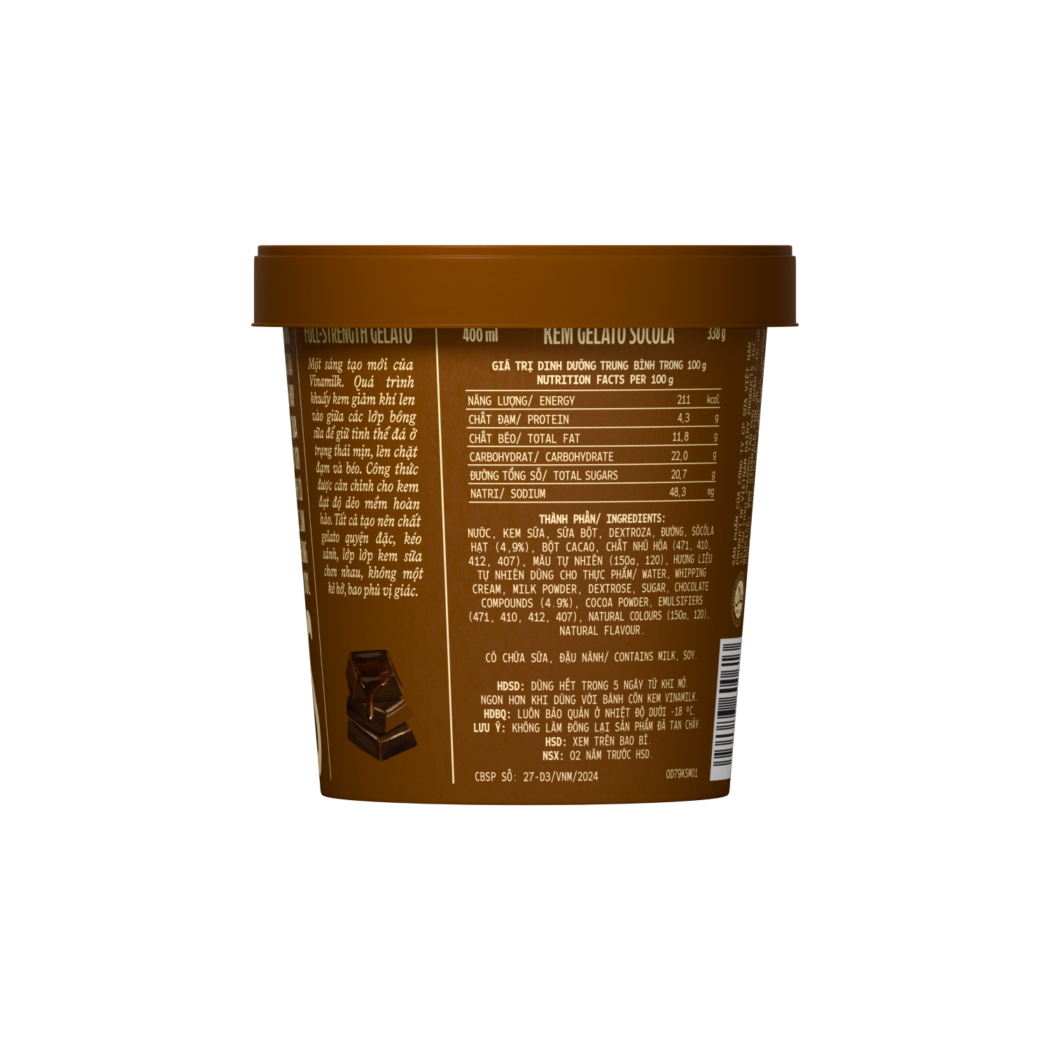 Kem hộp Vinamilk Gelato Sôcôla 400ml