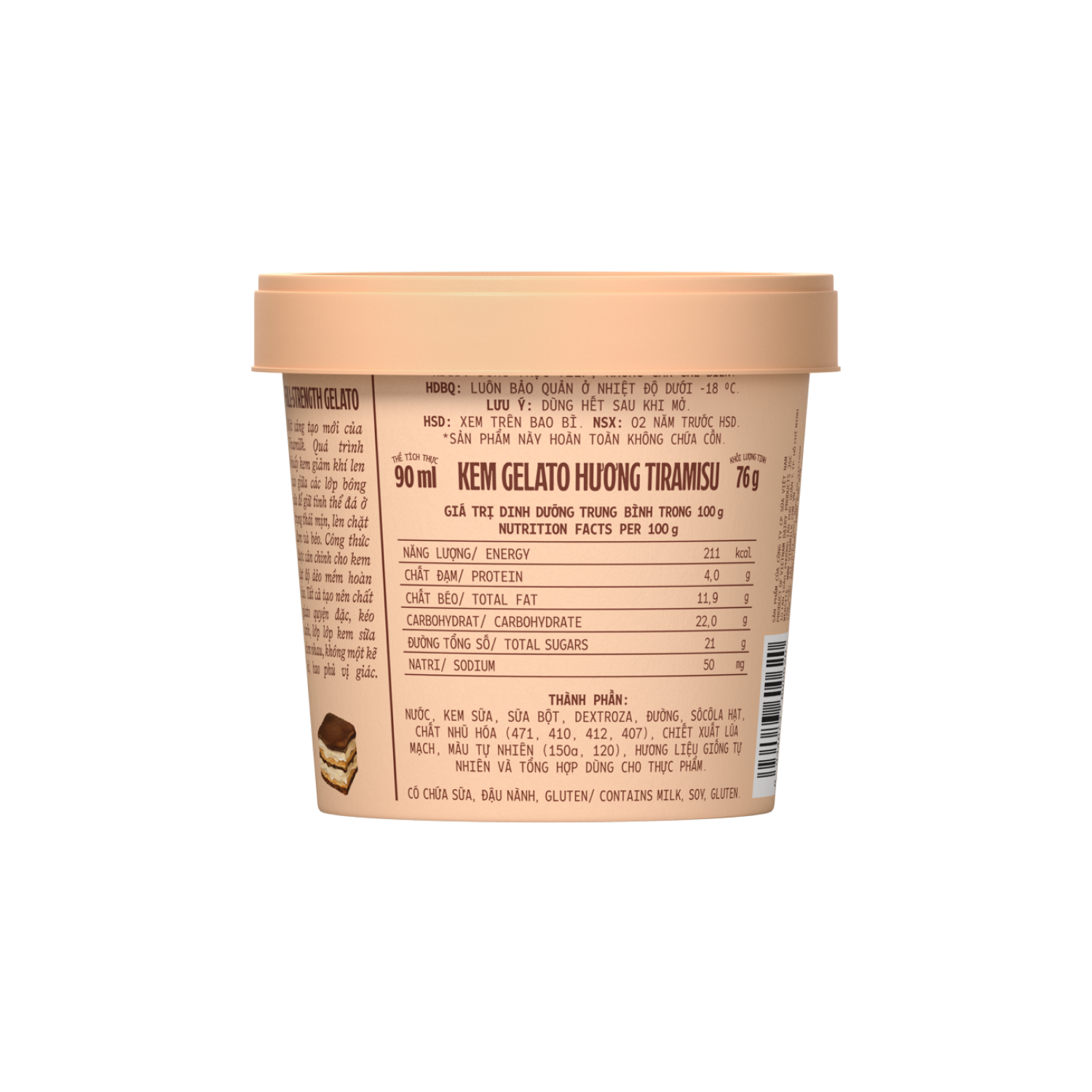 Kem hộp Vinamilk Gelato Hương Tiramisu 90ml